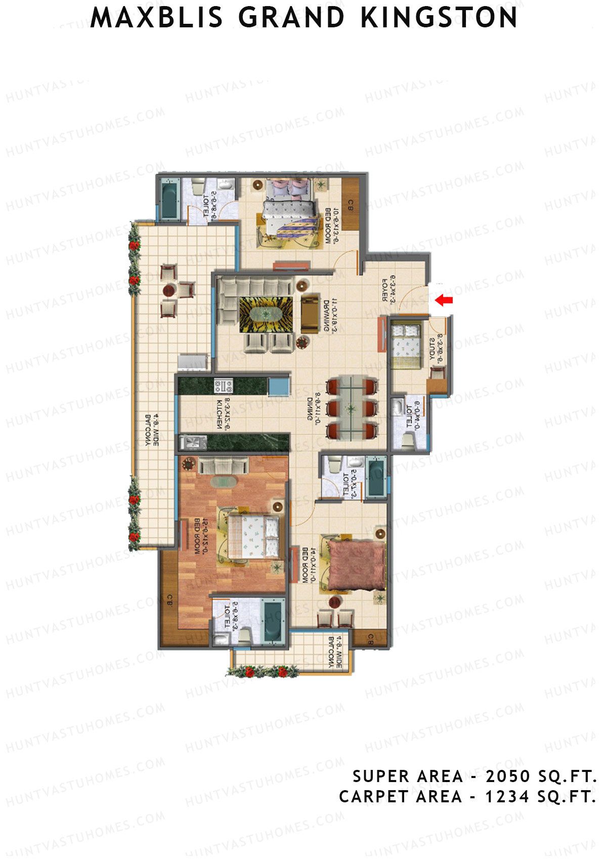 Maxblis Grand Kingston Tower B Unit 4 Floor Plan