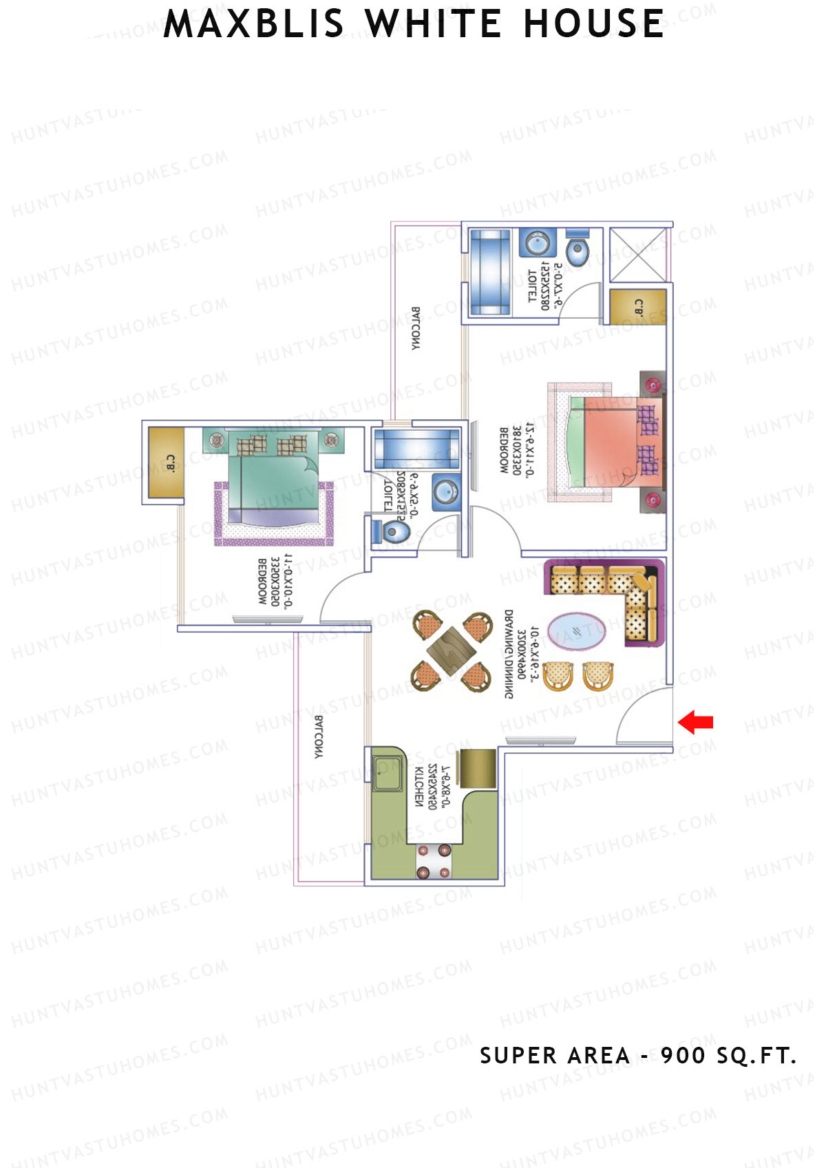 Maxblis White House Tower A Unit 2 Floor Plan