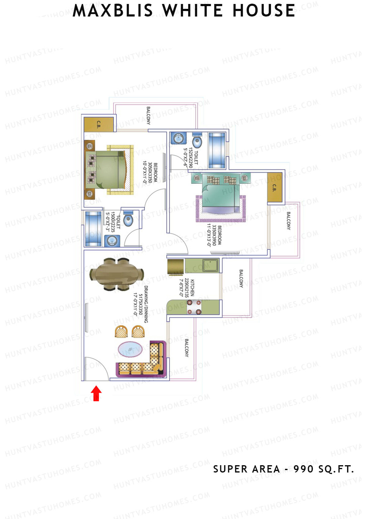 Maxblis White House Tower A Unit 4 Floor Plan