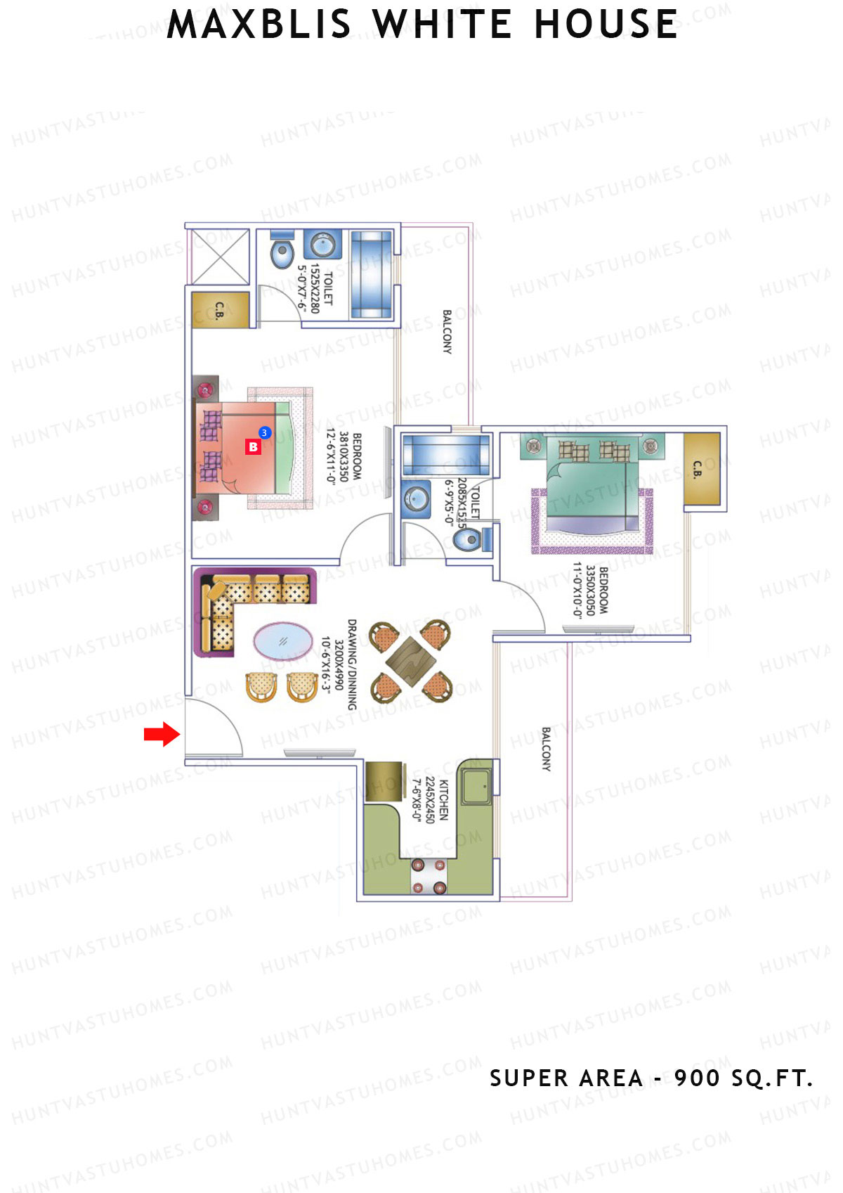 Maxblis White House Tower A Unit 5 Floor Plan