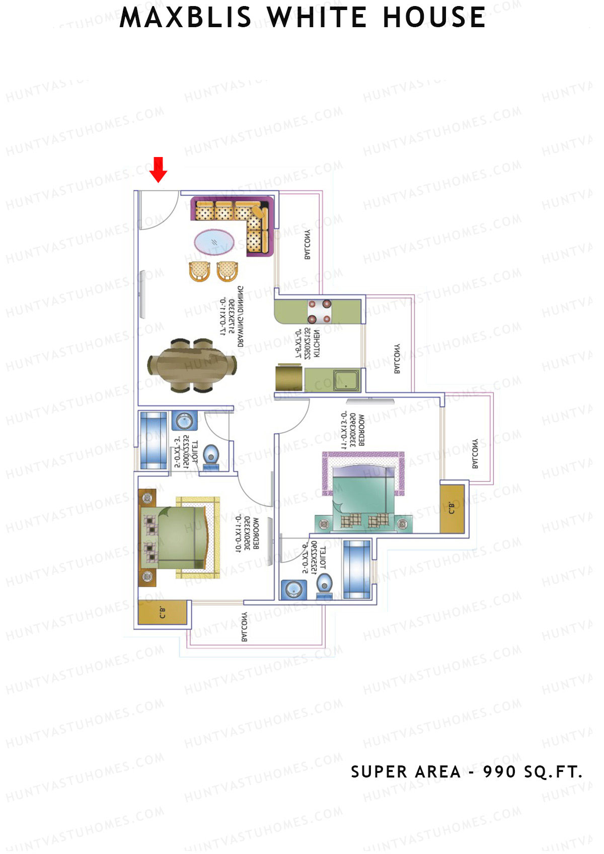 Maxblis White House Tower A Unit 6 Floor Plan