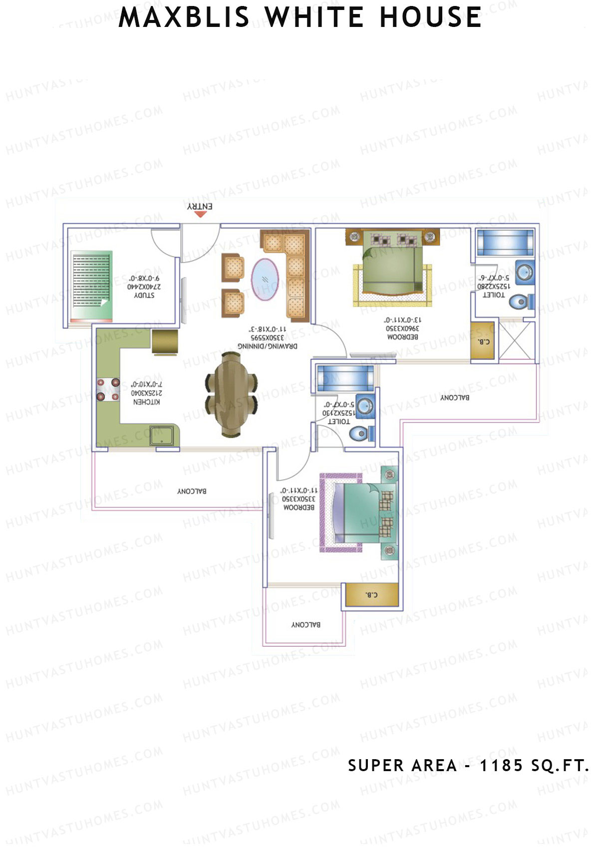 Maxblis White House Tower B Unit 6 Floor Plan