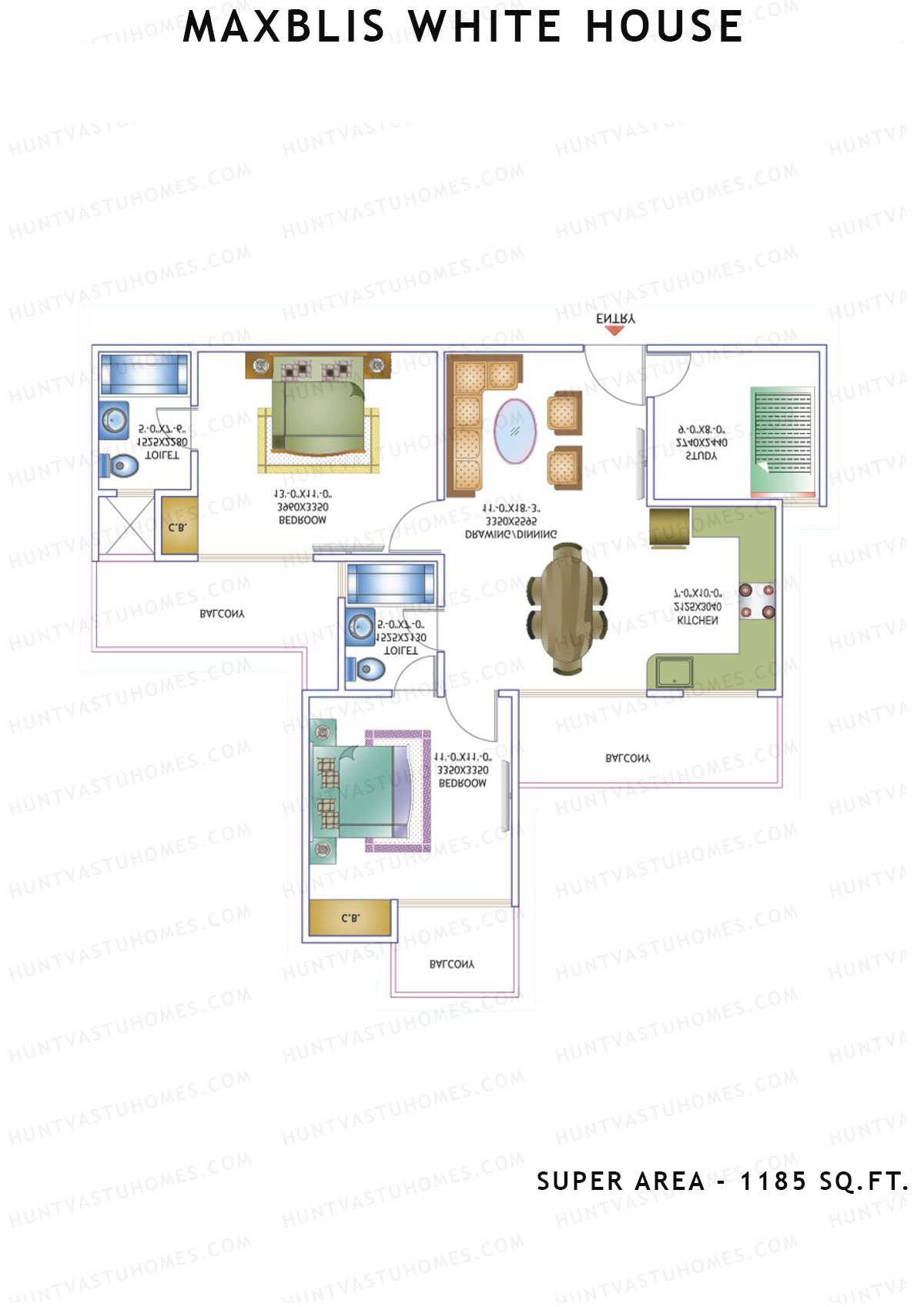 Maxblis White House Tower C Unit 1 Floor Plan