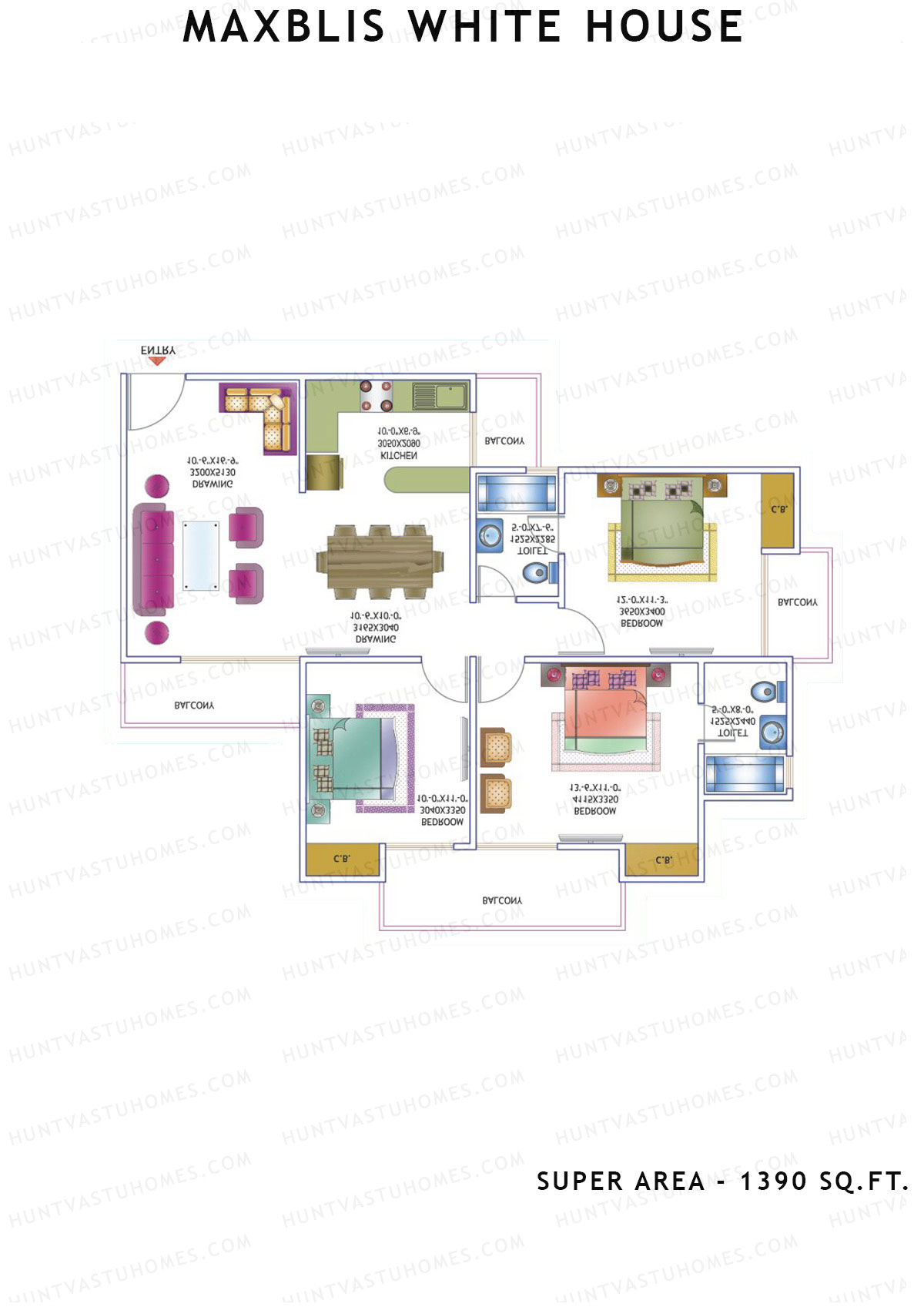 Maxblis White House Tower C Unit 5 Floor Plan