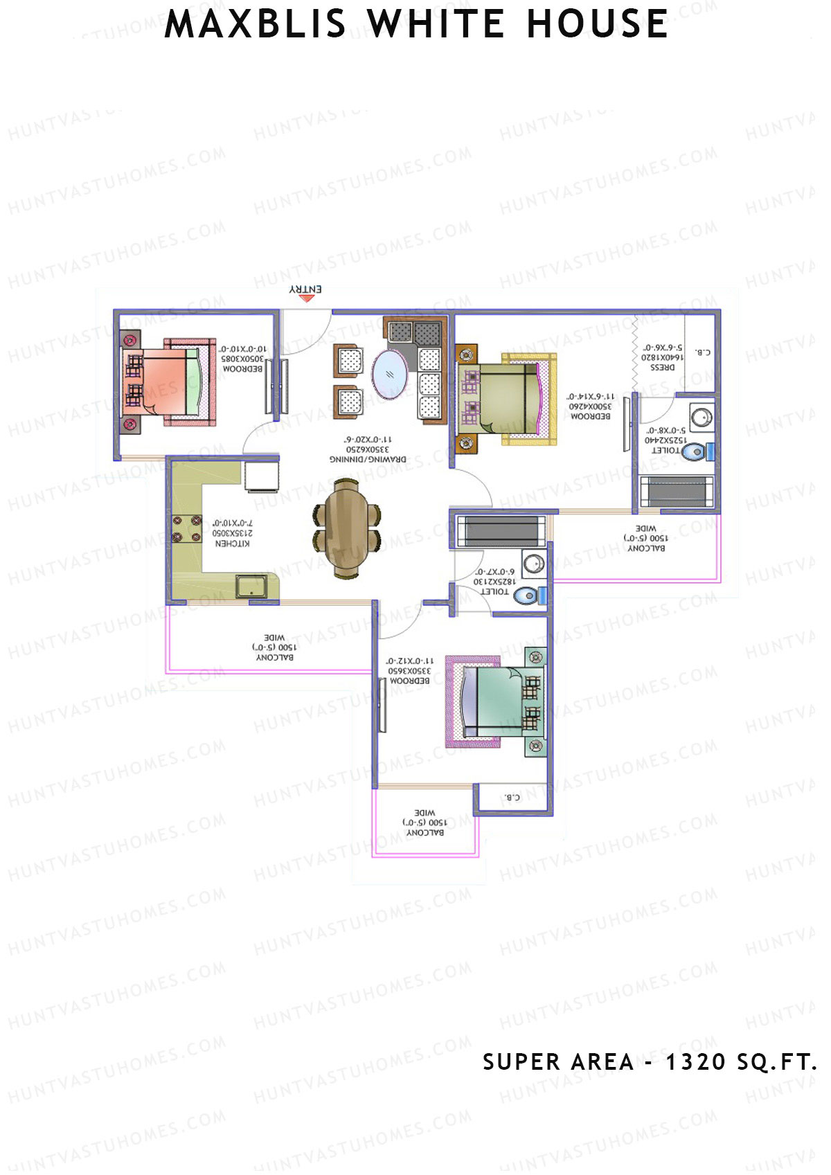 Maxblis White House Tower C Unit 6 Floor Plan