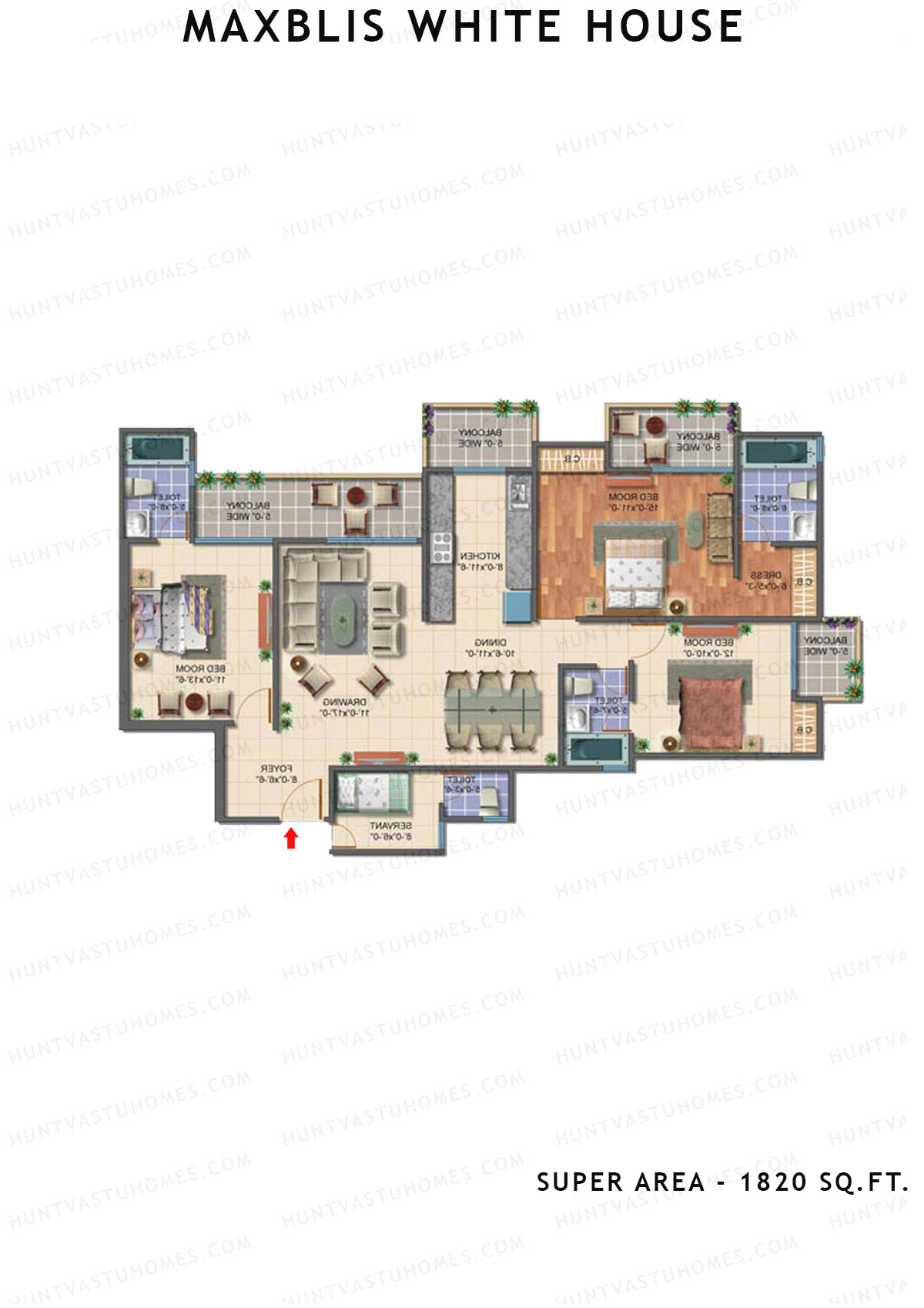 Maxblis White House Tower E Unit 2 Floor Plan