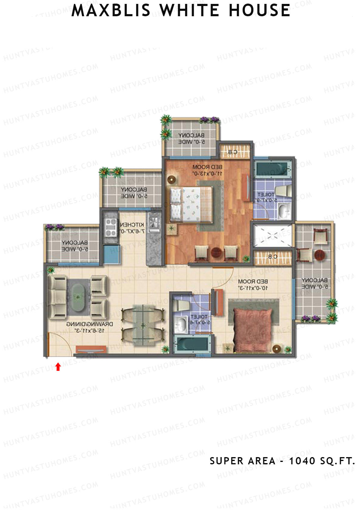 Maxblis White House Tower G Unit 3 Floor Plan
