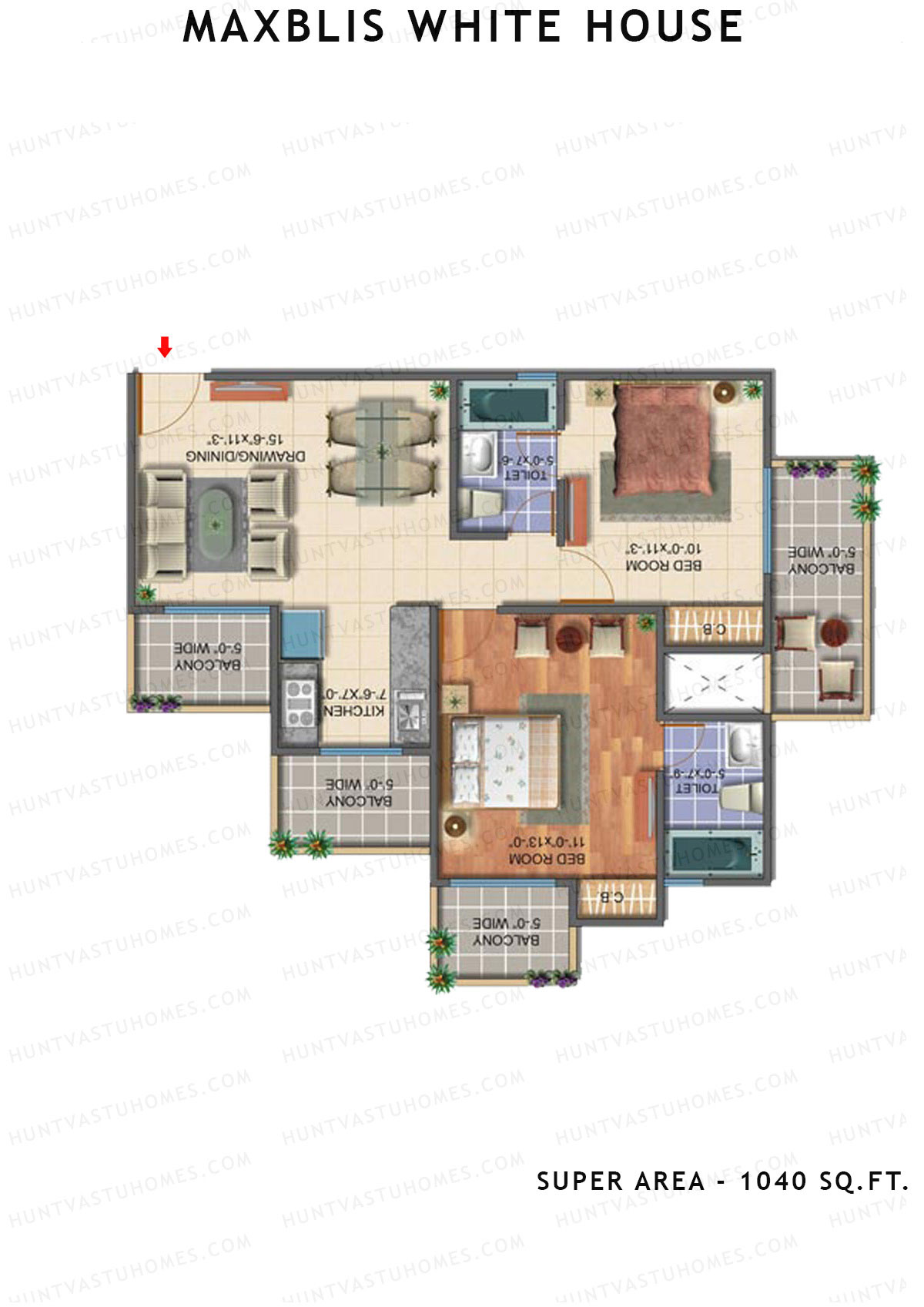 Maxblis White House Tower G Unit 4 Floor Plan