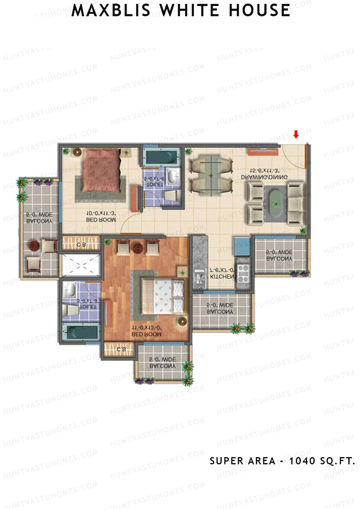 Maxblis White House Tower G Unit 6 Floor Plan