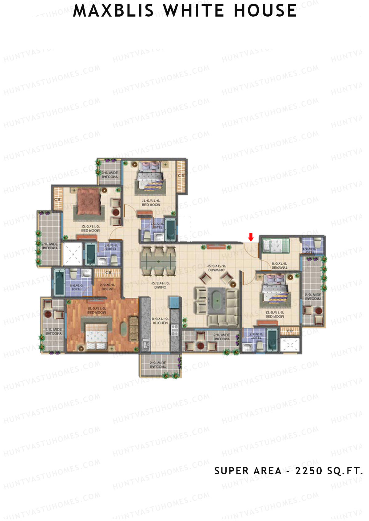 Maxblis White House Tower J Unit 1 Floor Plan