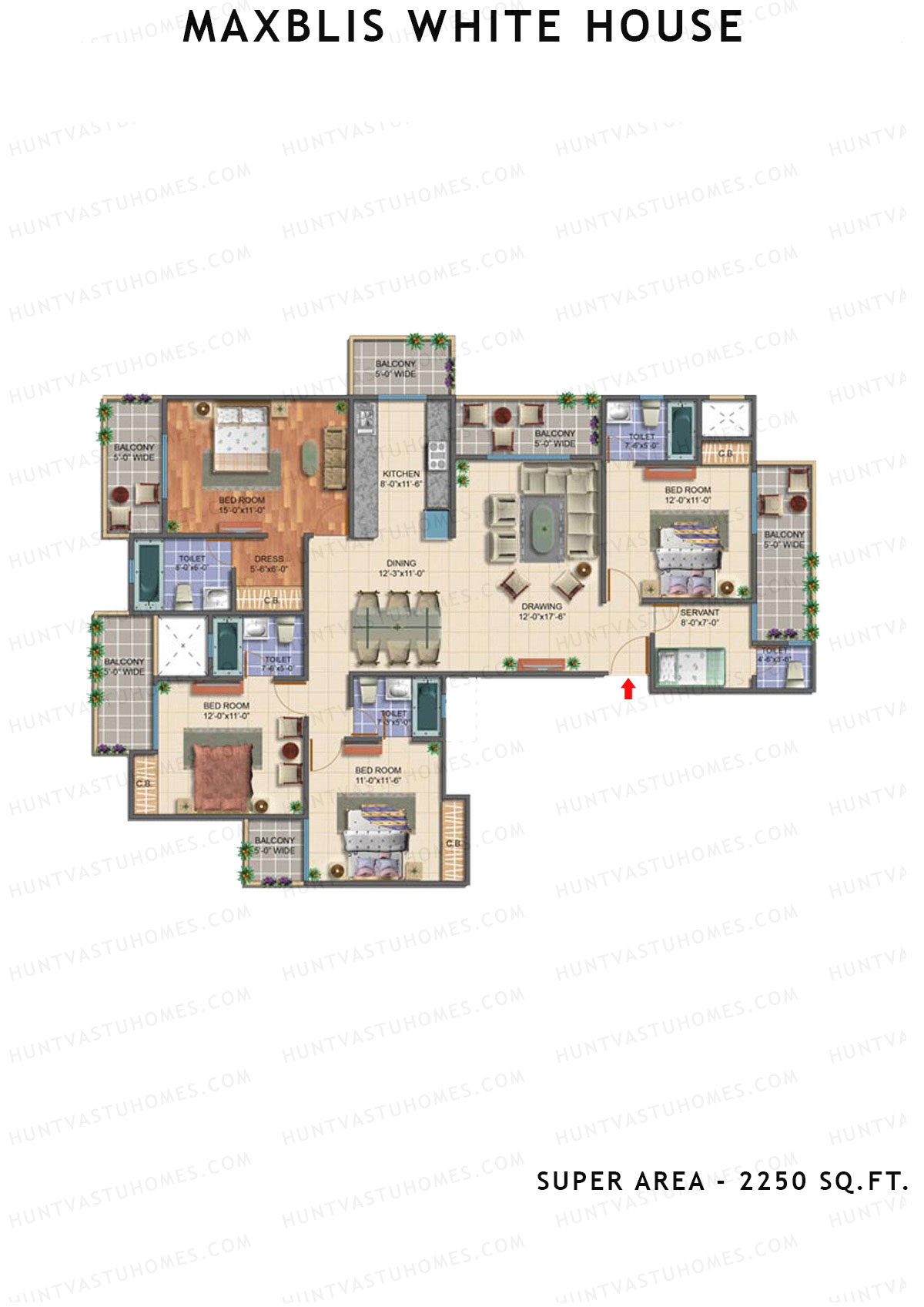 Maxblis White House Tower J Unit 2 Floor Plan
