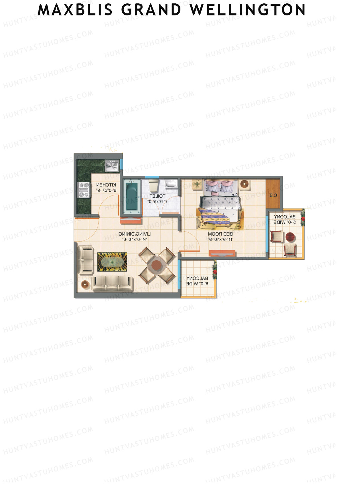 Maxblis Grand Wellington Tower A Unit 1 Floor Plan