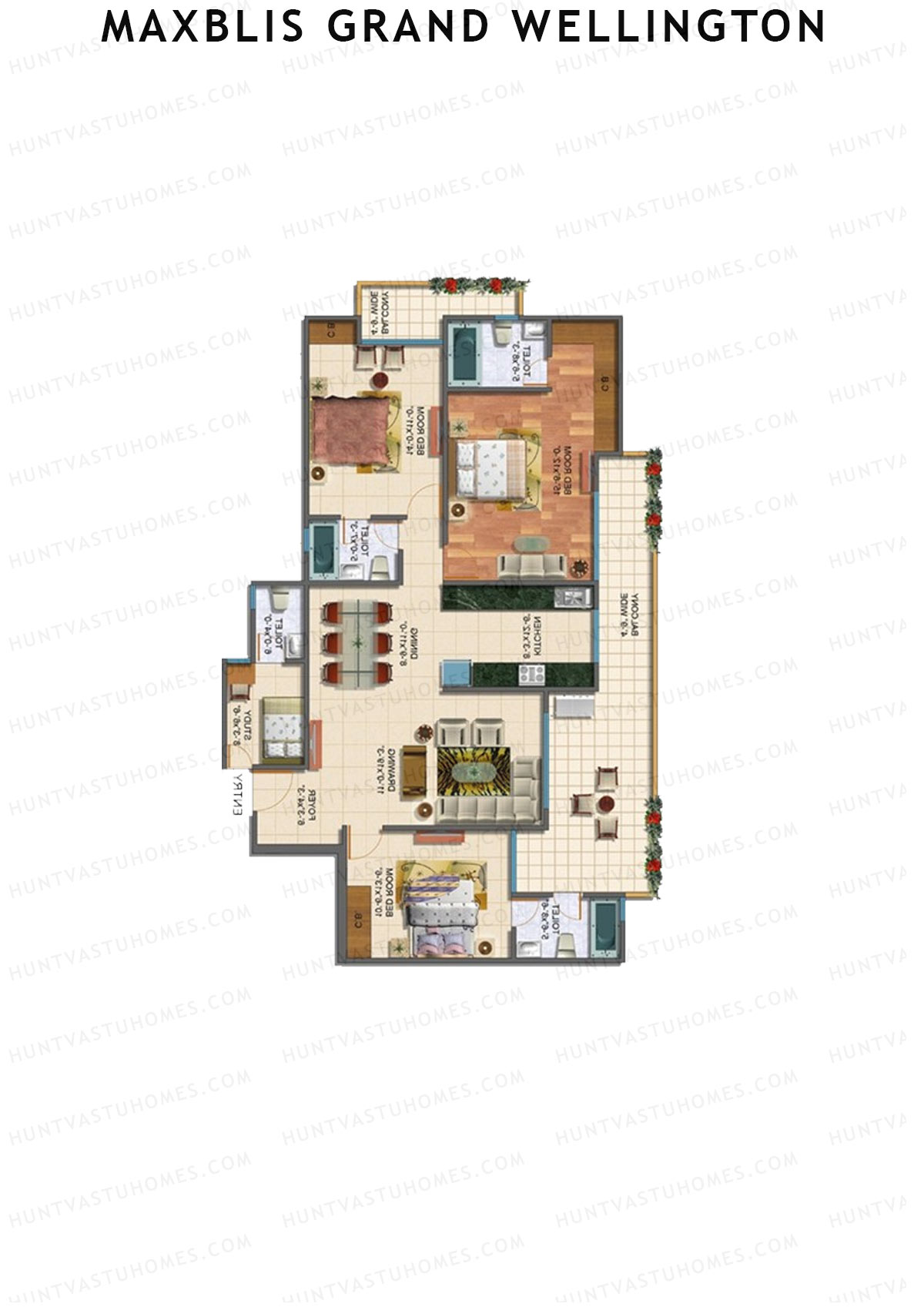 Maxblis Grand Wellington Tower B Unit 2 Floor Plan