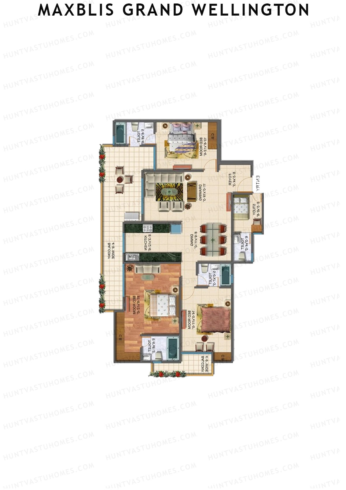 Maxblis Grand Wellington Tower B Unit 4 Floor Plan