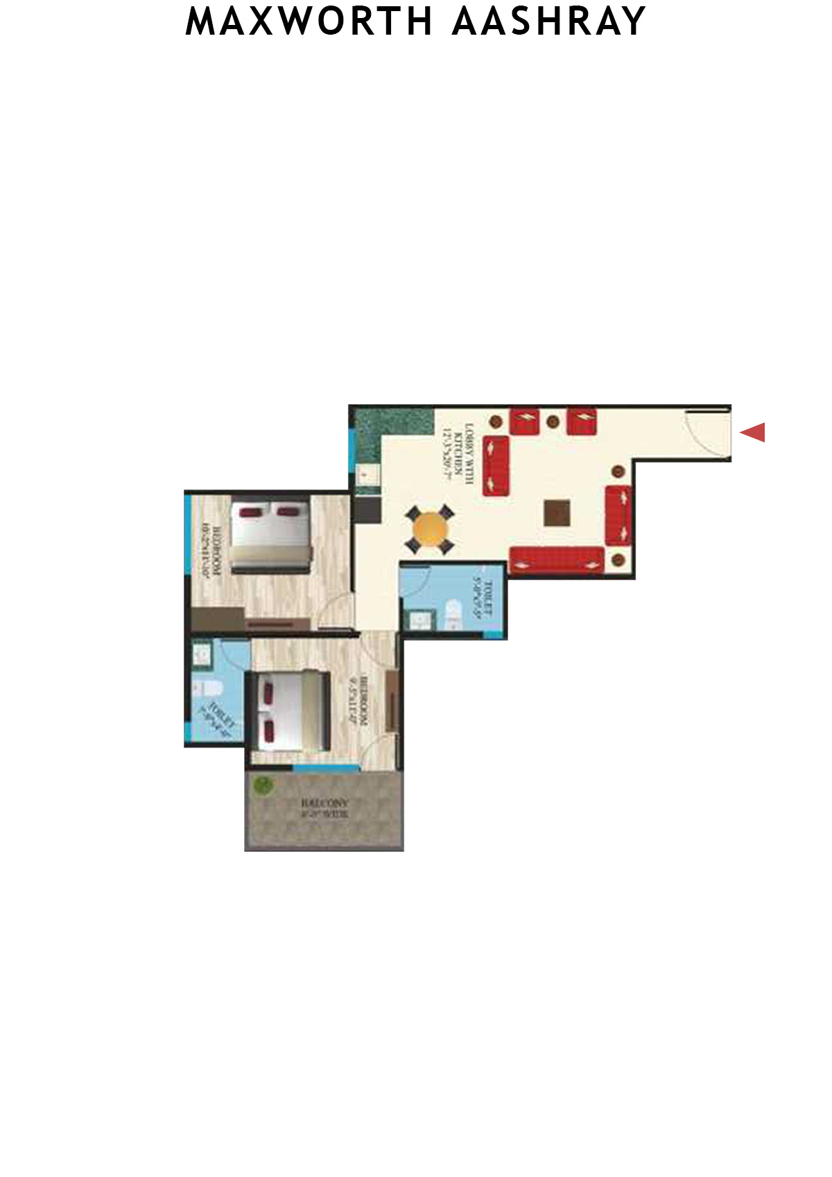 Maxworth Aashray Tower 10 Unit 8 (Type 13) Floor Plan