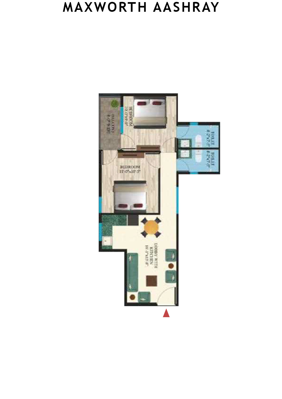 Maxworth Aashray Tower 11 Unit 1 (Type 11) Floor Plan