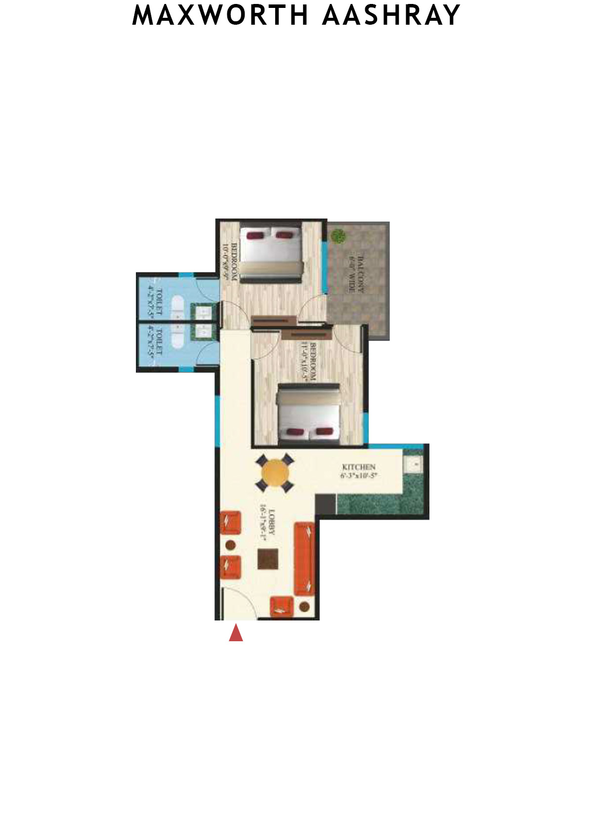 Maxworth Aashray Tower 11 Unit 2 (Type 10) Floor Plan