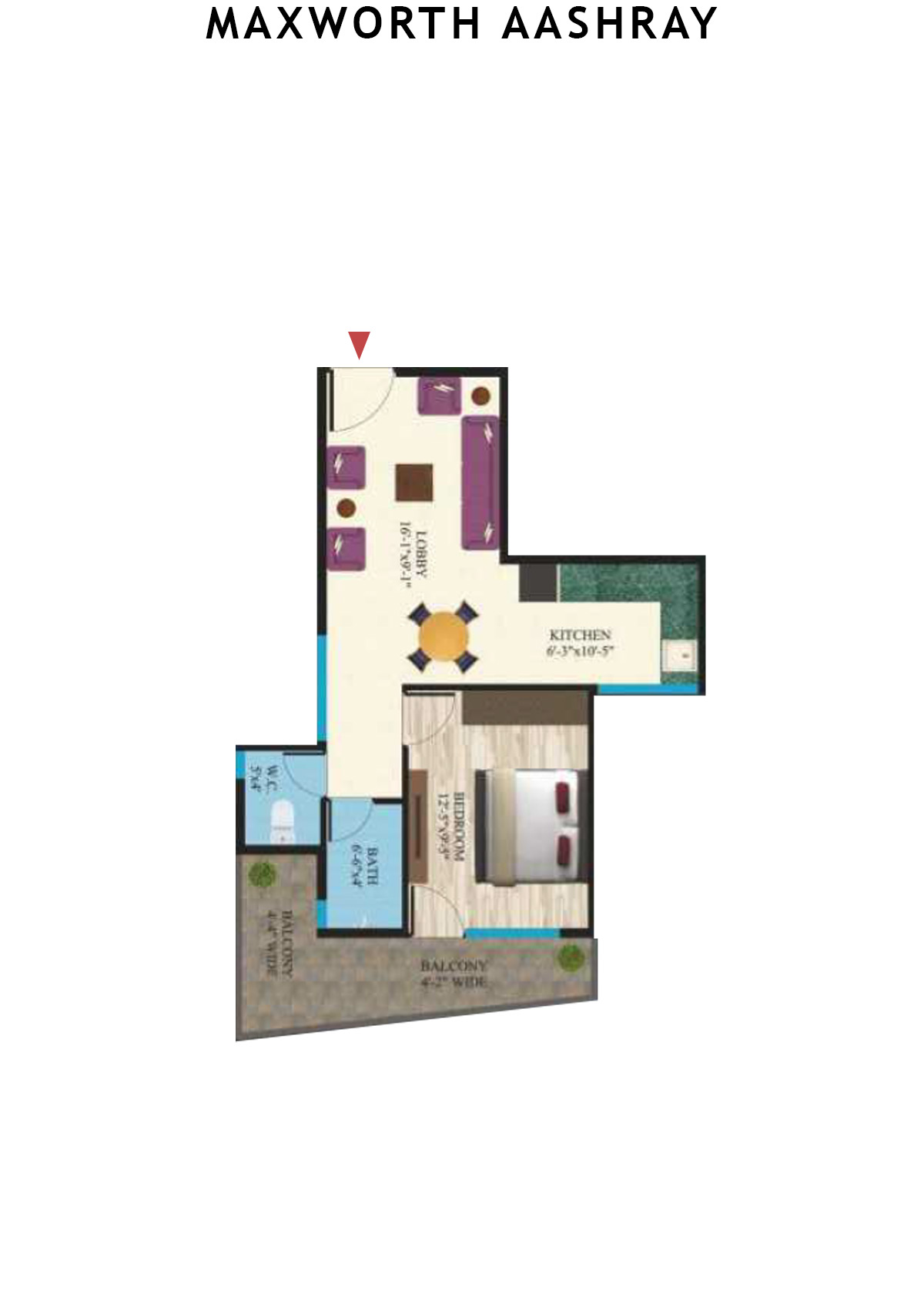Maxworth Aashray Tower 11 Unit 5 (Type 8) Floor Plan