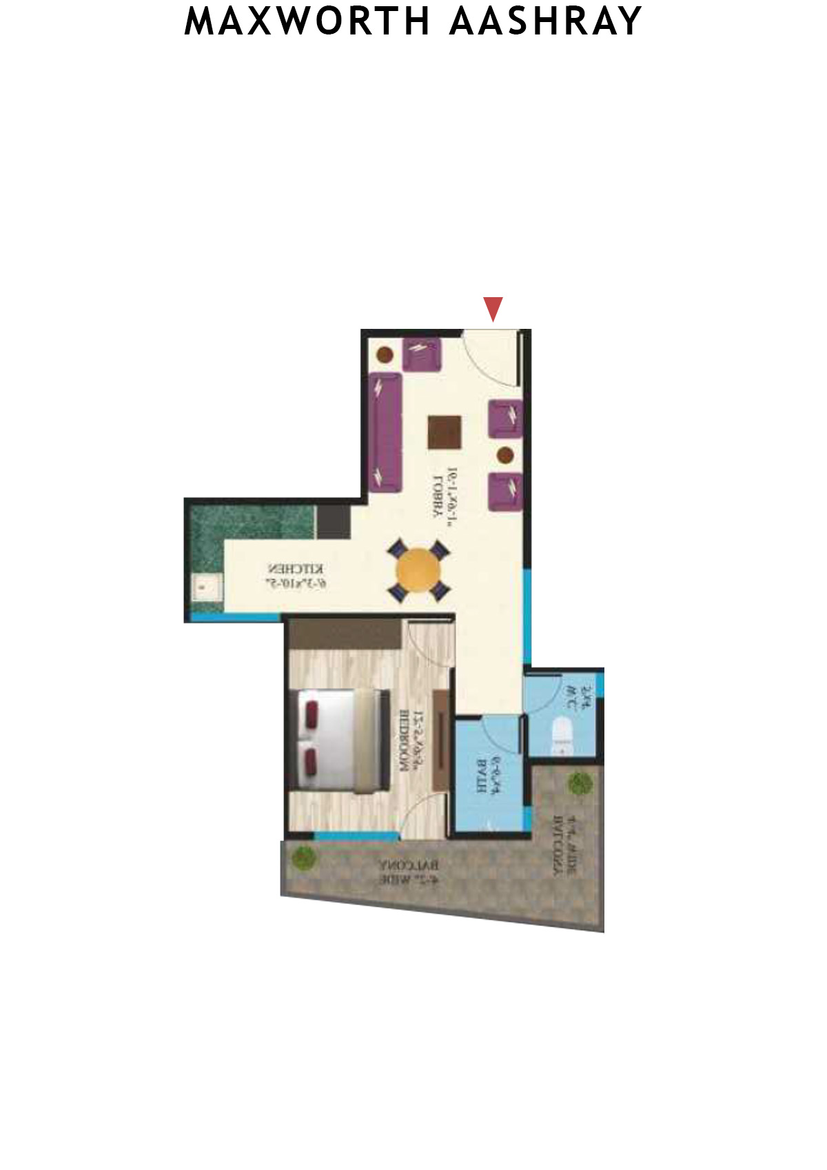 Maxworth Aashray Tower 11 Unit 6 (Type 8) Floor Plan