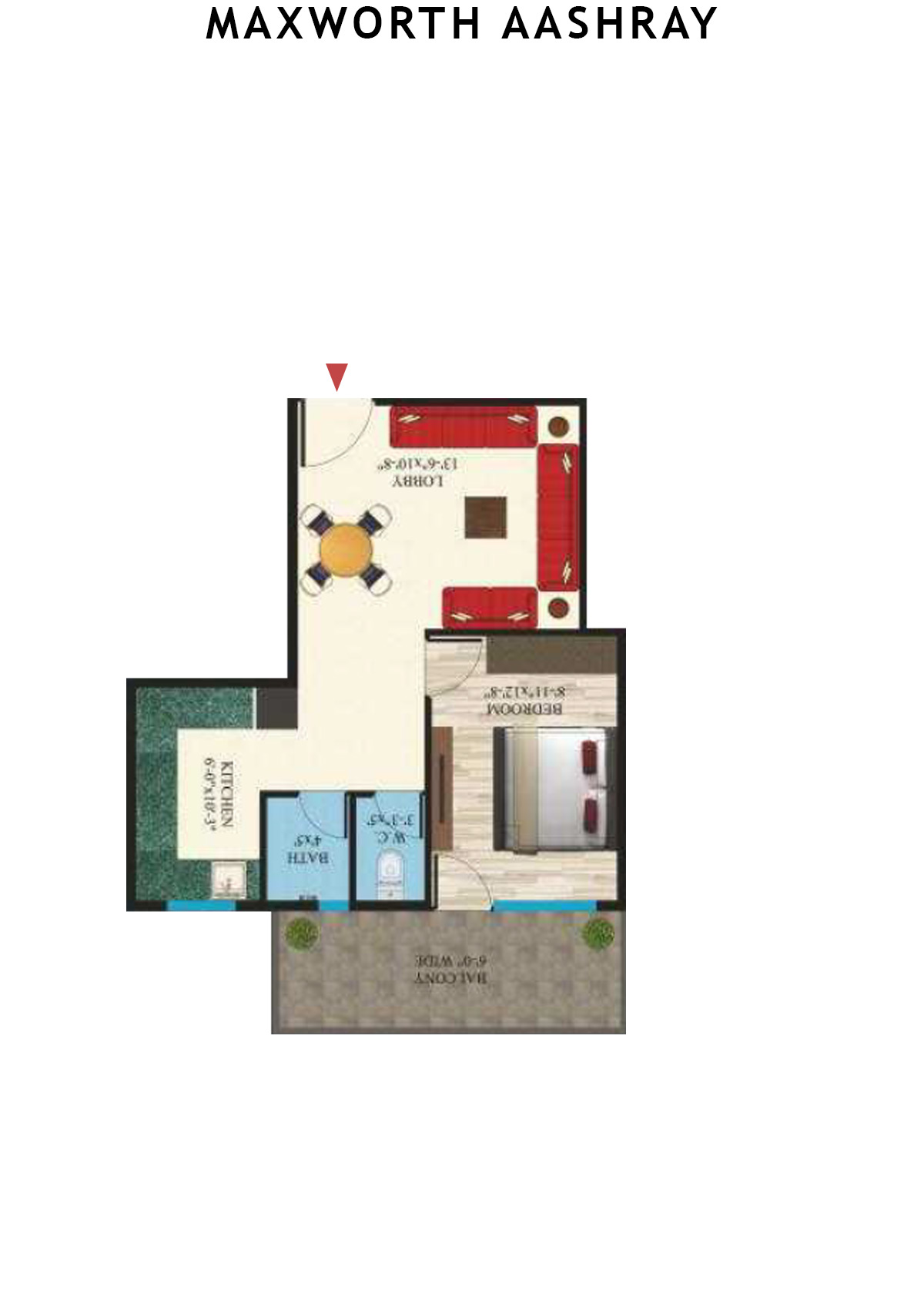 Maxworth Aashray Tower 1 Unit 4 (Type 5) Floor Plan