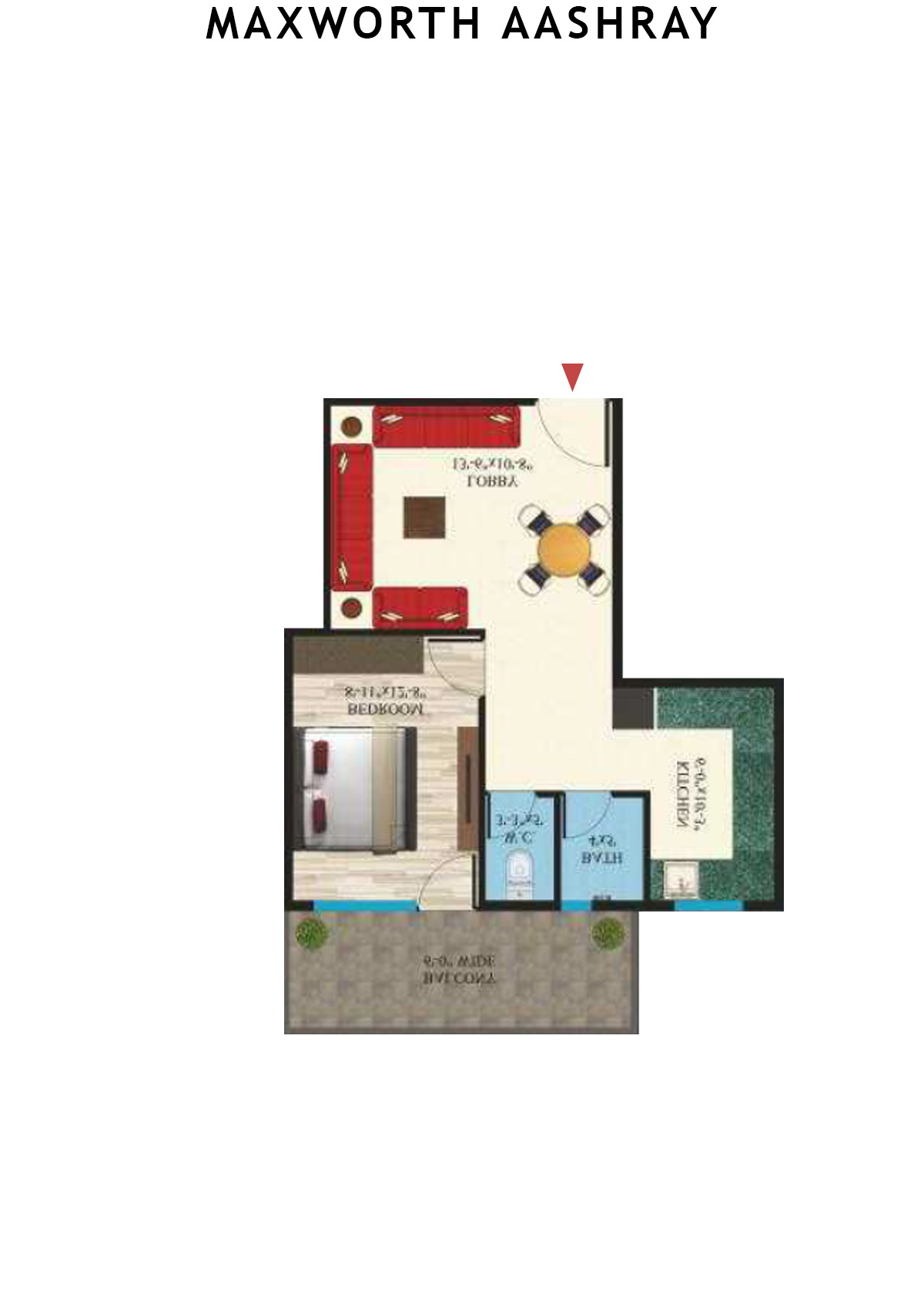 Maxworth Aashray Tower 1 Unit 5 (Type 5) Floor Plan