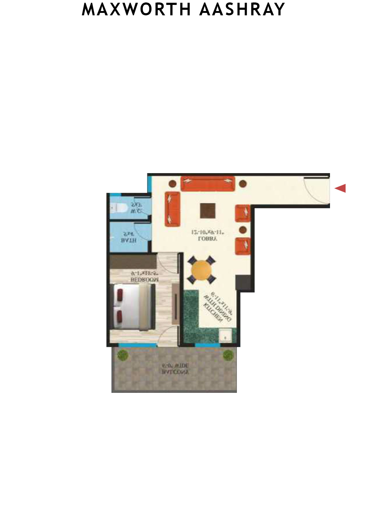 Maxworth Aashray Tower 1 Unit 6 (Type 6) Floor Plan