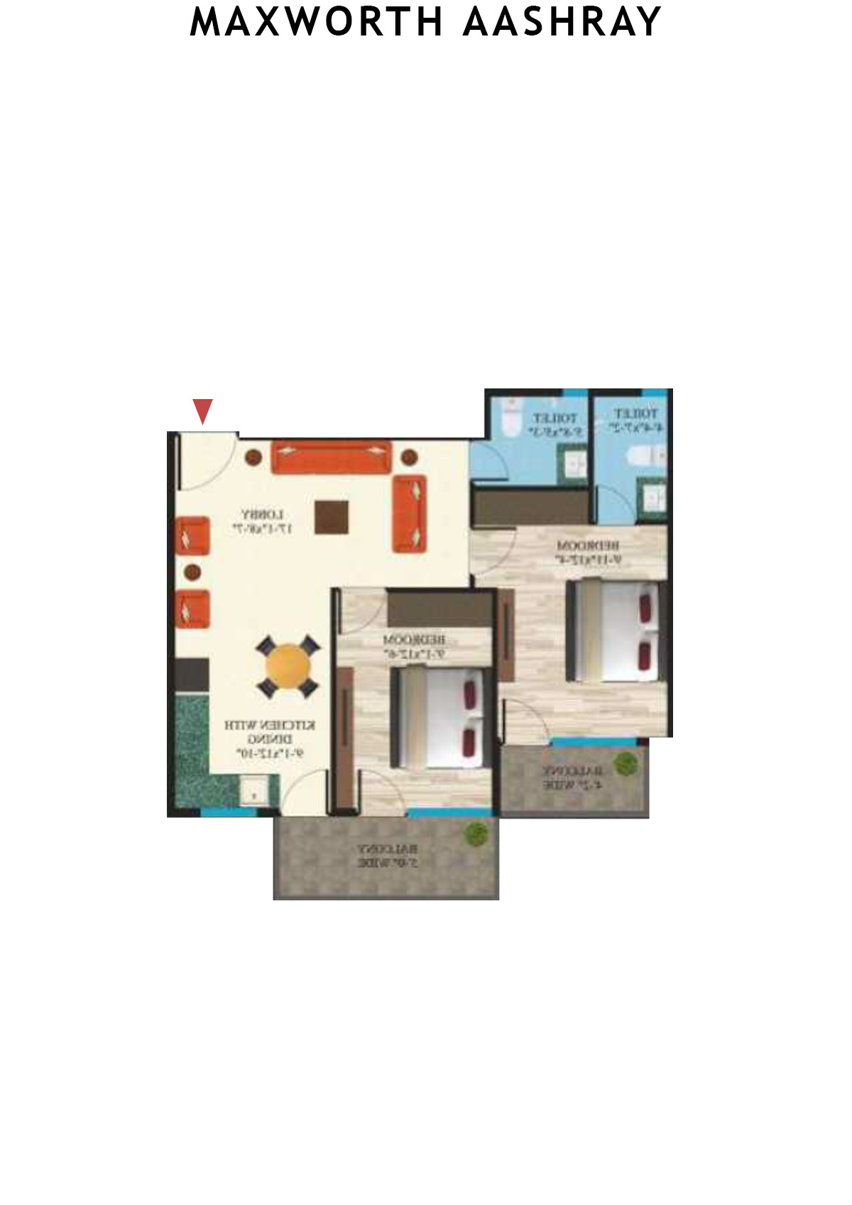 Maxworth Aashray Tower 5 Unit 3 (Type 2) Floor Plan