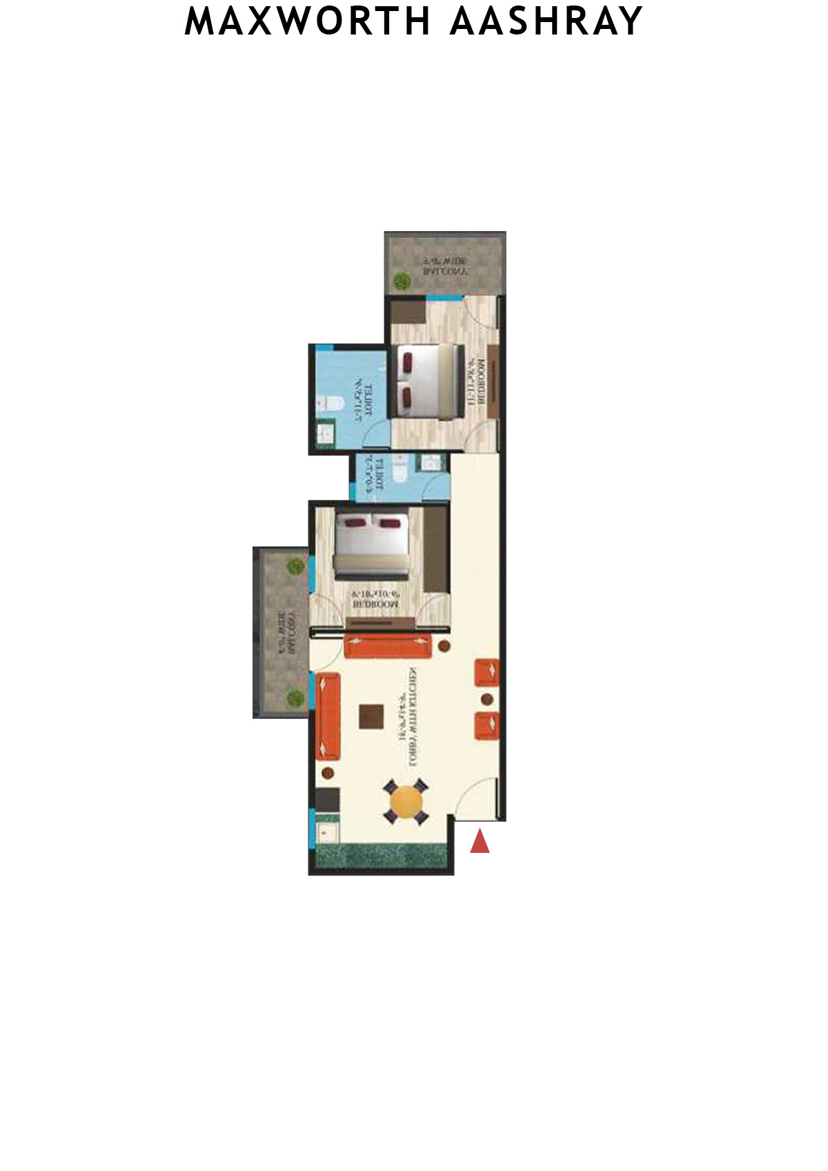 Maxworth Aashray Tower 6 Unit 1 (Type 22) Floor Plan