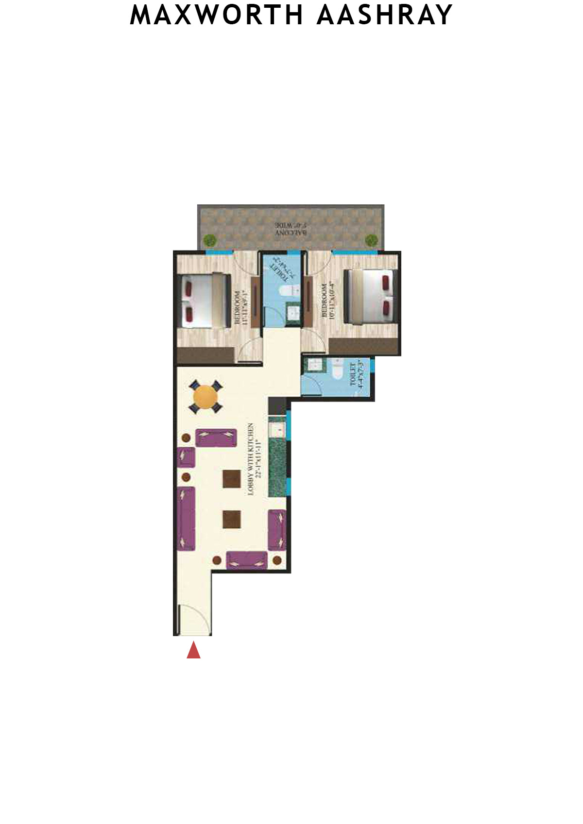 Maxworth Aashray Tower 6 Unit 2 (Type 20) Floor Plan