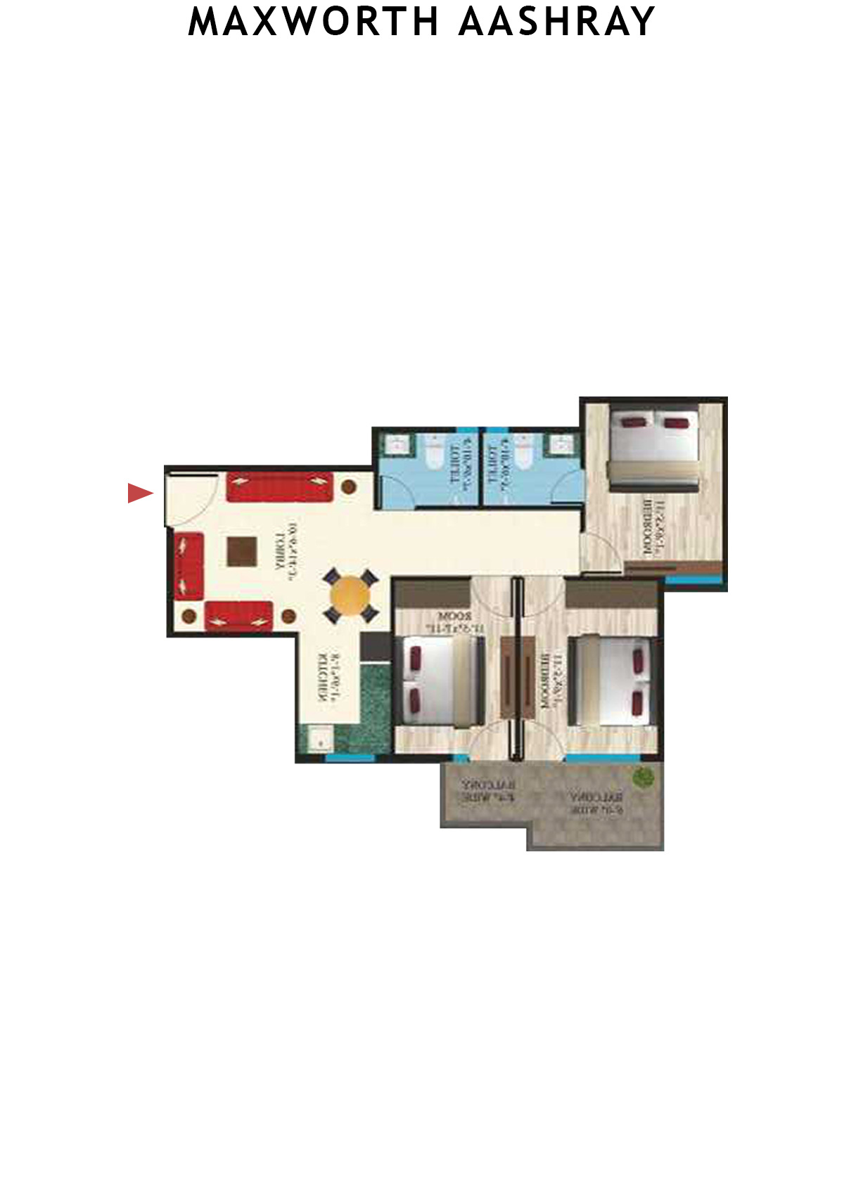 Maxworth Aashray Tower 6 Unit 4 (Type 21) Floor Plan
