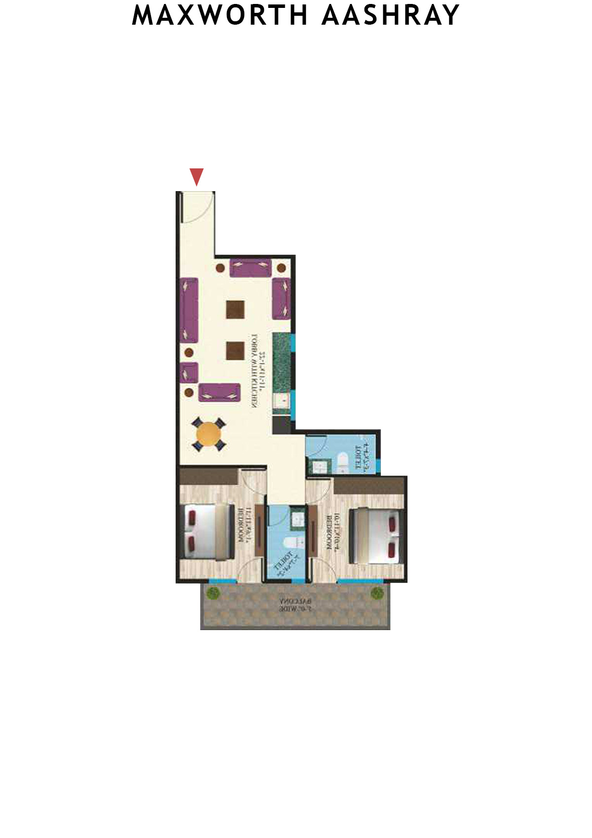 Maxworth Aashray Tower 6 Unit 5 (Type 20) Floor Plan