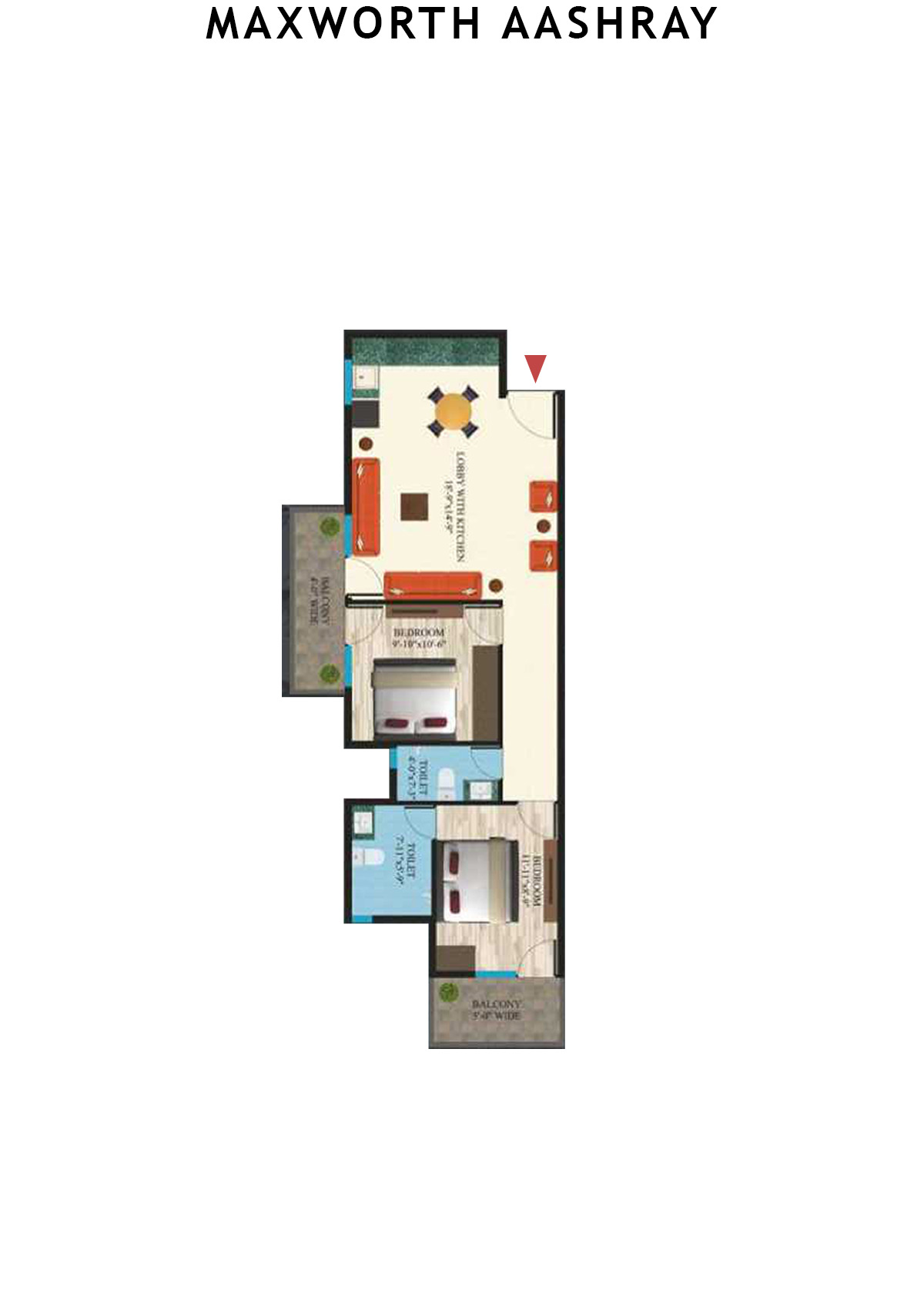 Maxworth Aashray Tower 6 Unit 6 (Type 22) Floor Plan