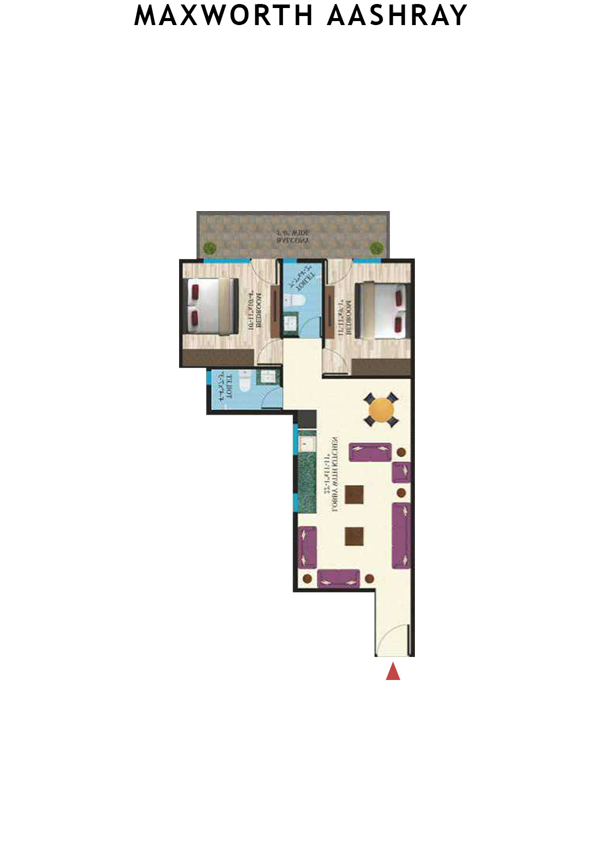 Maxworth Aashray Tower 7 Unit 2 (Type 20) Floor Plan