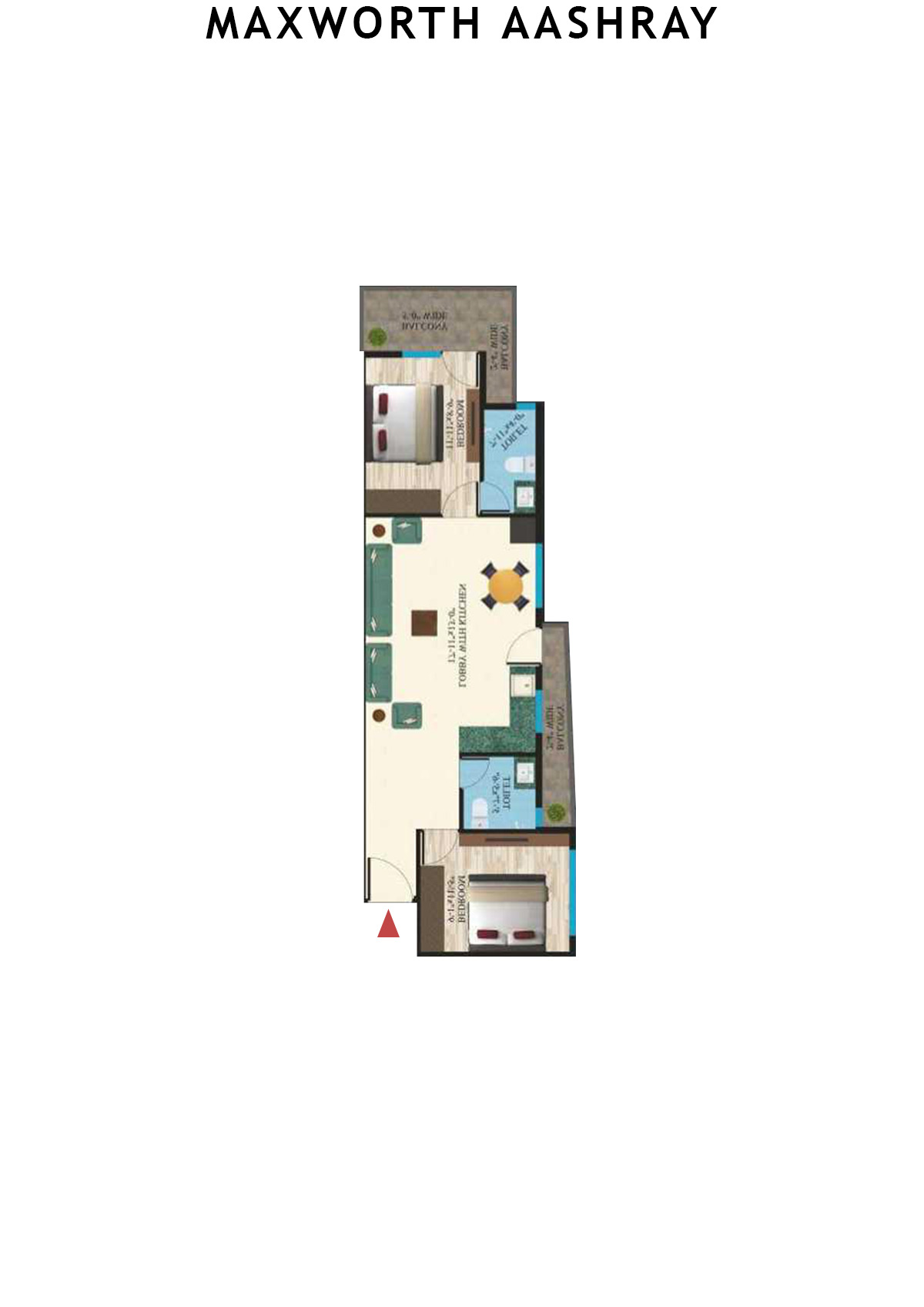 Maxworth Aashray Tower 7 Unit 3 (Type 19) Floor Plan