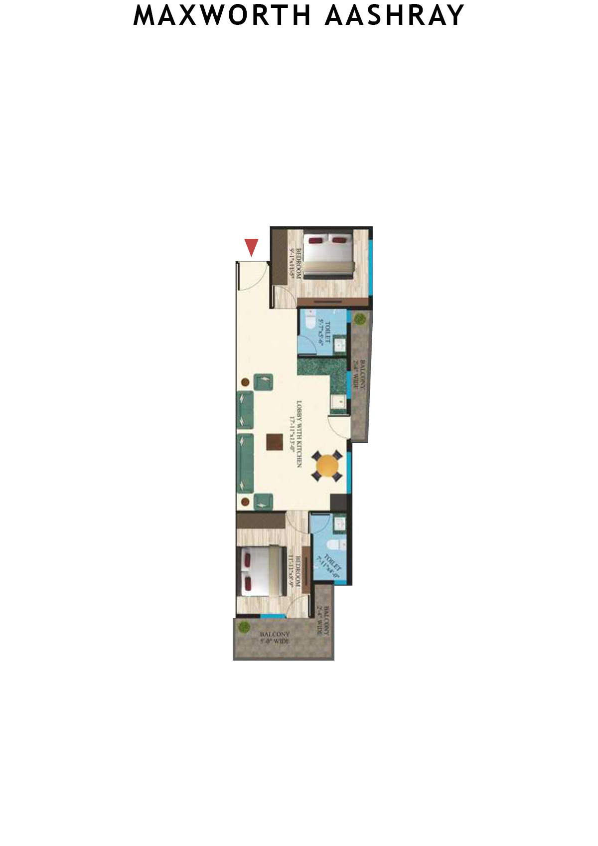 Maxworth Aashray Tower 7 Unit 4 (Type 19) Floor Plan