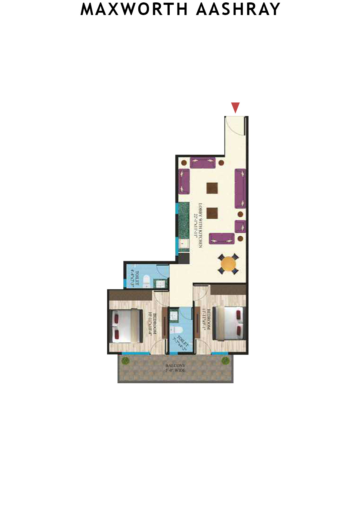 Maxworth Aashray Tower 7 Unit 5 (Type 20) Floor Plan