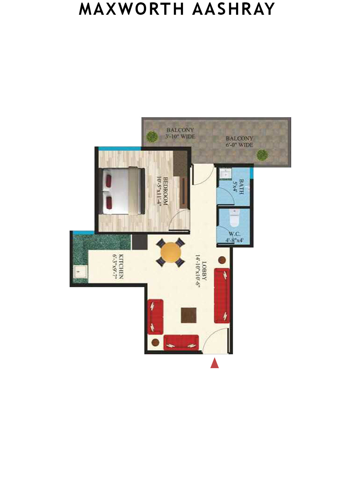 Maxworth Aashray Tower 8 Unit 2 (Type 17) Floor Plan
