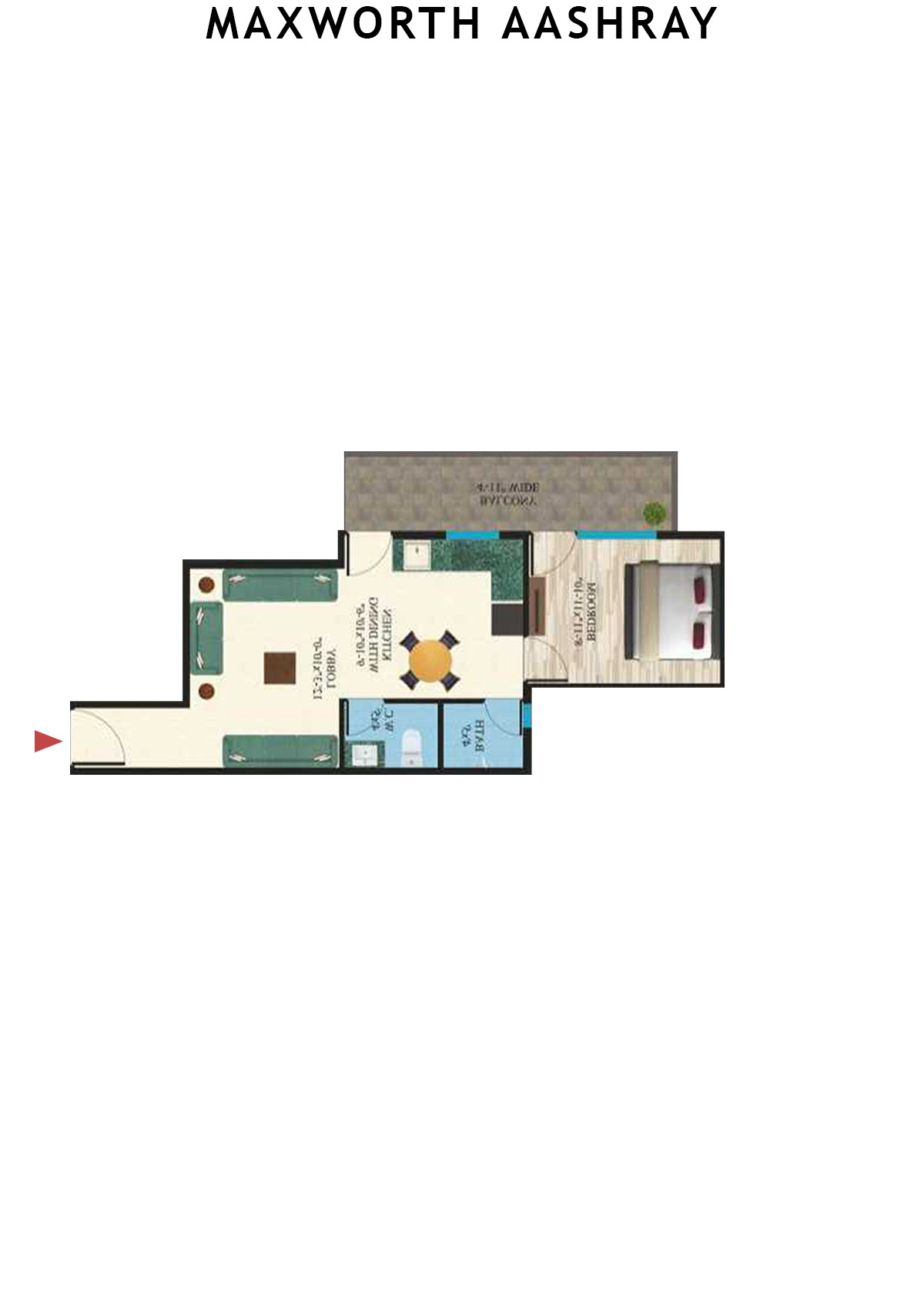 Maxworth Aashray Tower 8 Unit 4 (Type 15) Floor Plan