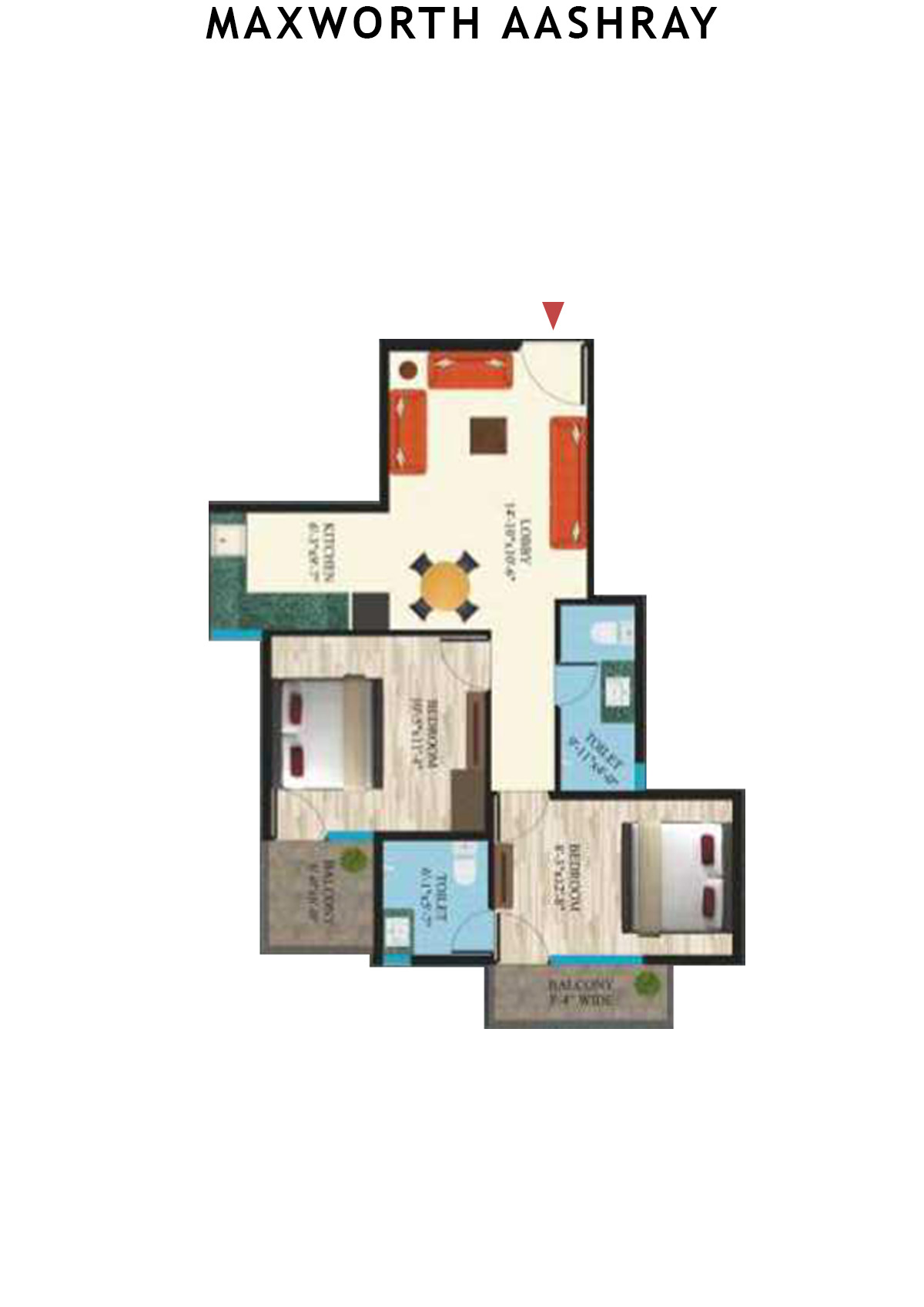 Maxworth Aashray Tower 8 Unit 7 (Type 14) Floor Plan