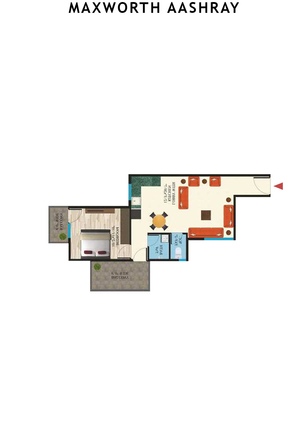 Maxworth Aashray Tower 8 Unit 8 (Type 18) Floor Plan