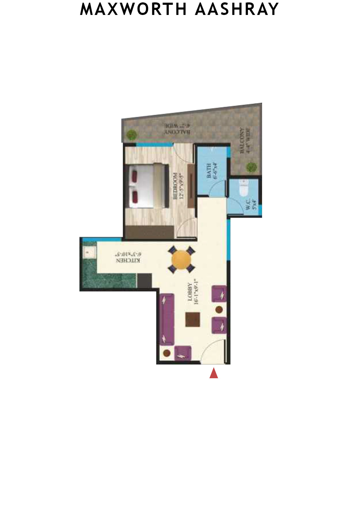 Maxworth Aashray Tower 9 Unit 1 (Type 8) Floor Plan
