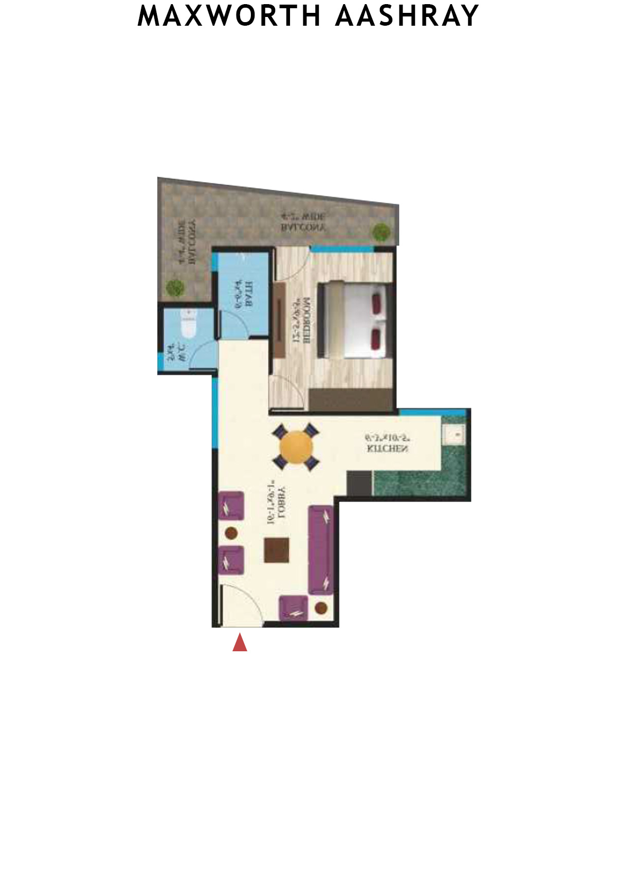 Maxworth Aashray Tower 9 Unit 2 (Type 8) Floor Plan