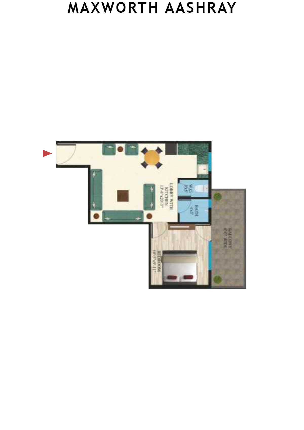 Maxworth Aashray Tower 9 Unit 4 (Type 7) Floor Plan