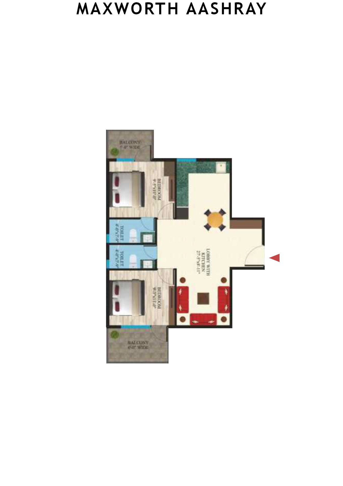 Maxworth Aashray Tower 9 Unit 7 (Type 9) Floor Plan