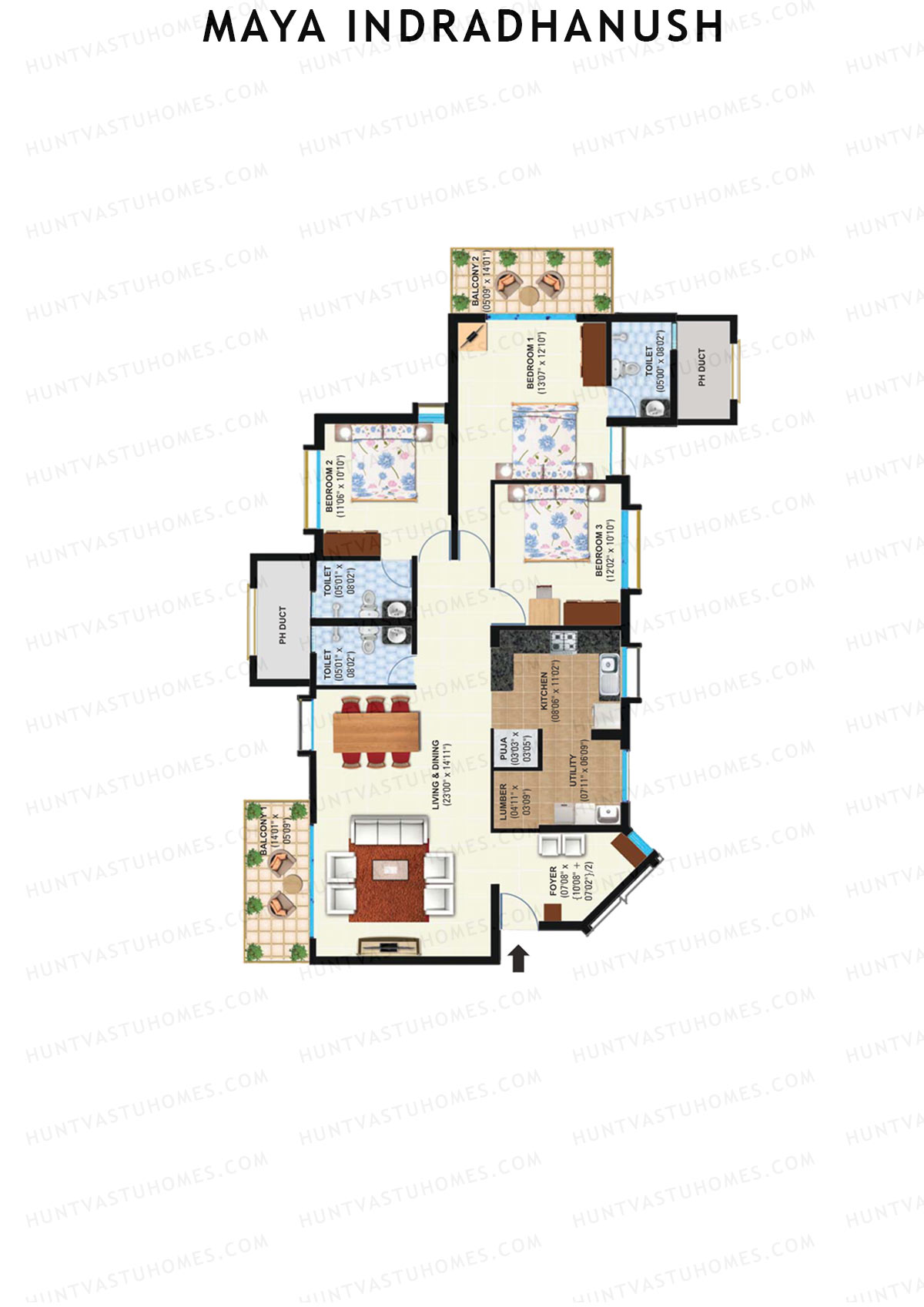 Maya Indradhanush Block B Unit 2 Floor Plan
