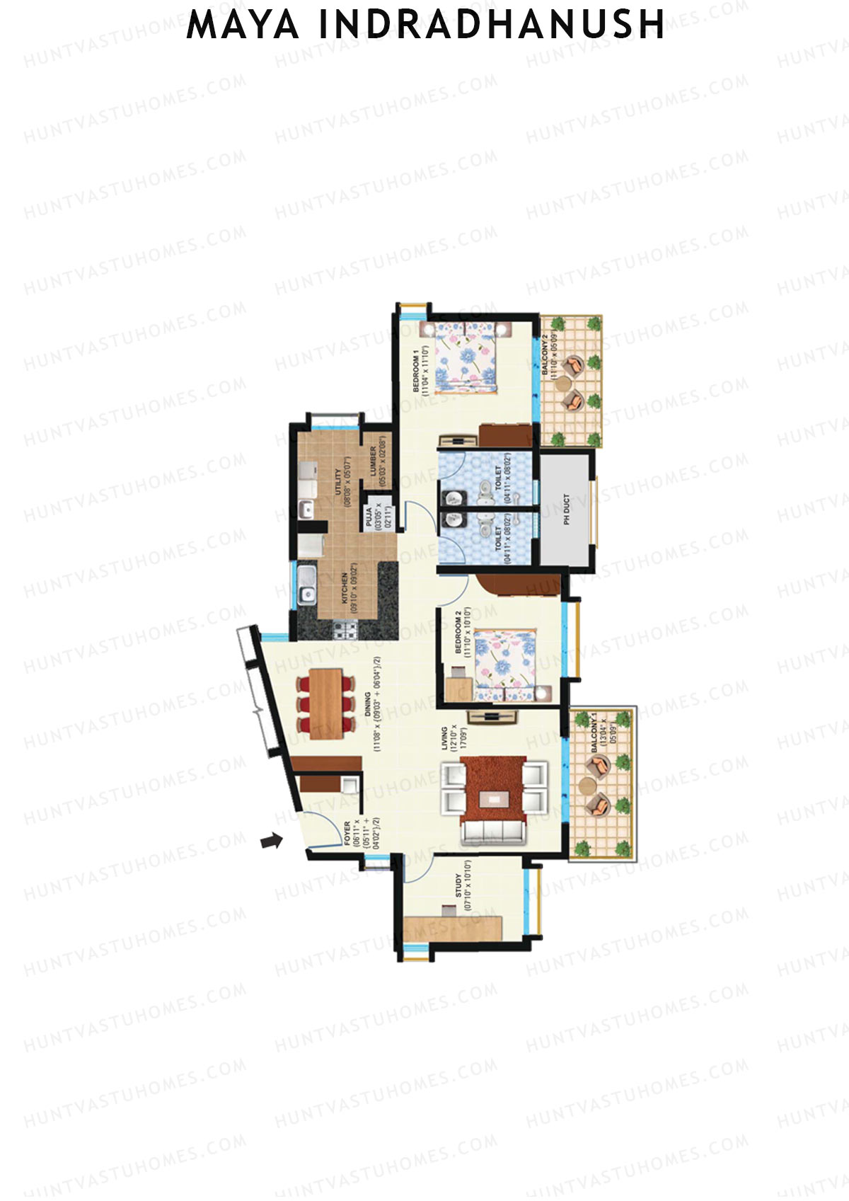 Maya Indradhanush Block C Unit 3 Floor Plan