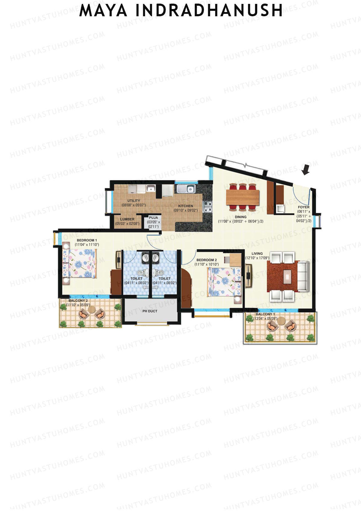 Maya Indradhanush Block D Unit 4 Floor Plan