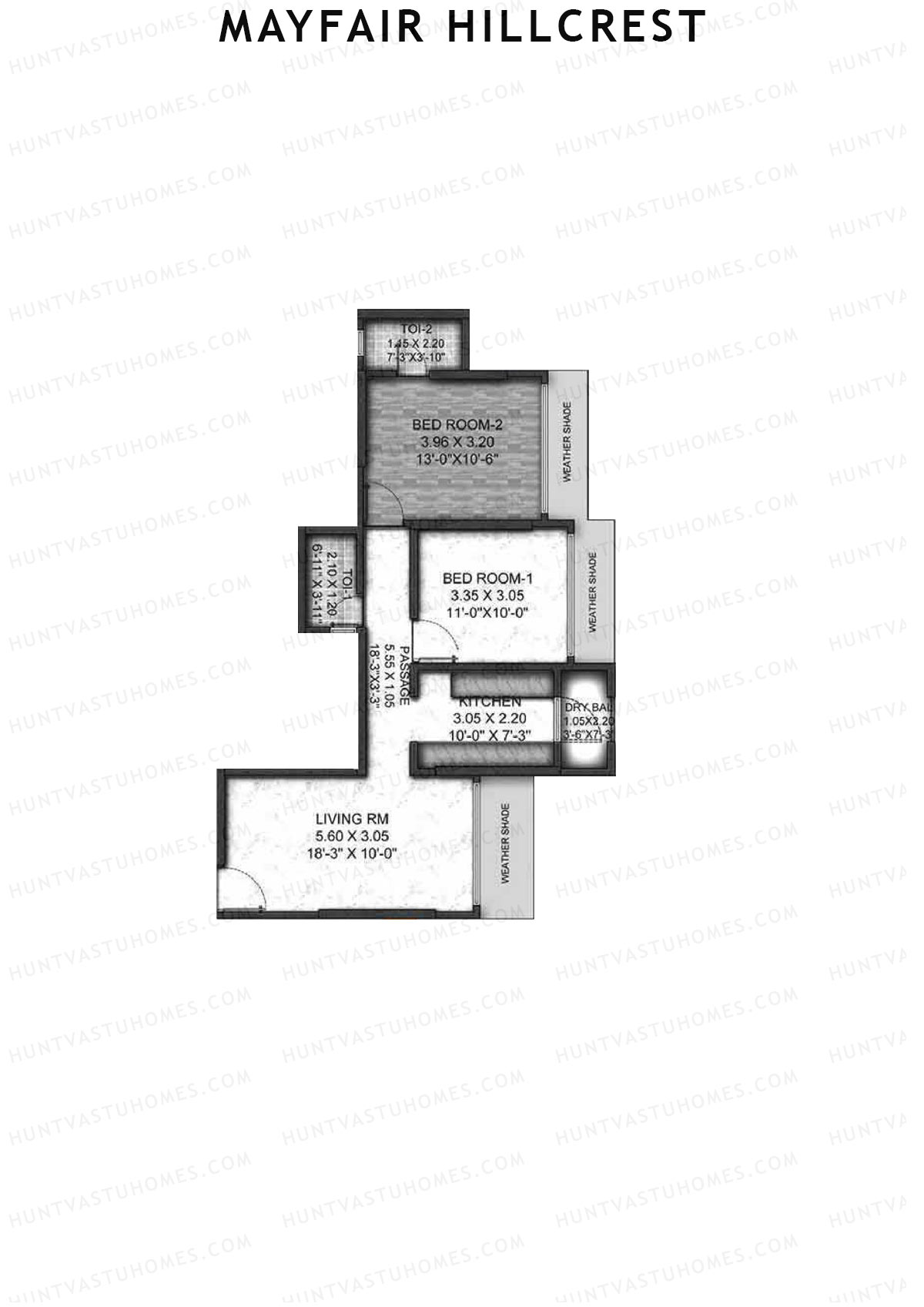 Mayfair Hillcrest Wing B Unit 2 Floor Plan