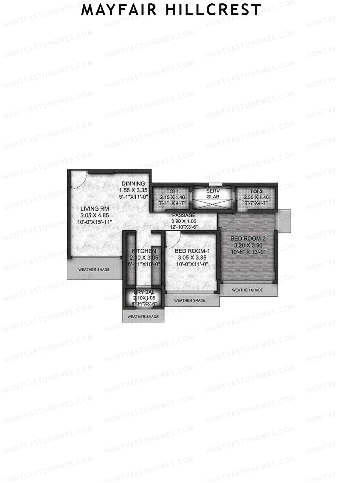 Mayfair Hillcrest Wing B Unit 3 Floor Plan