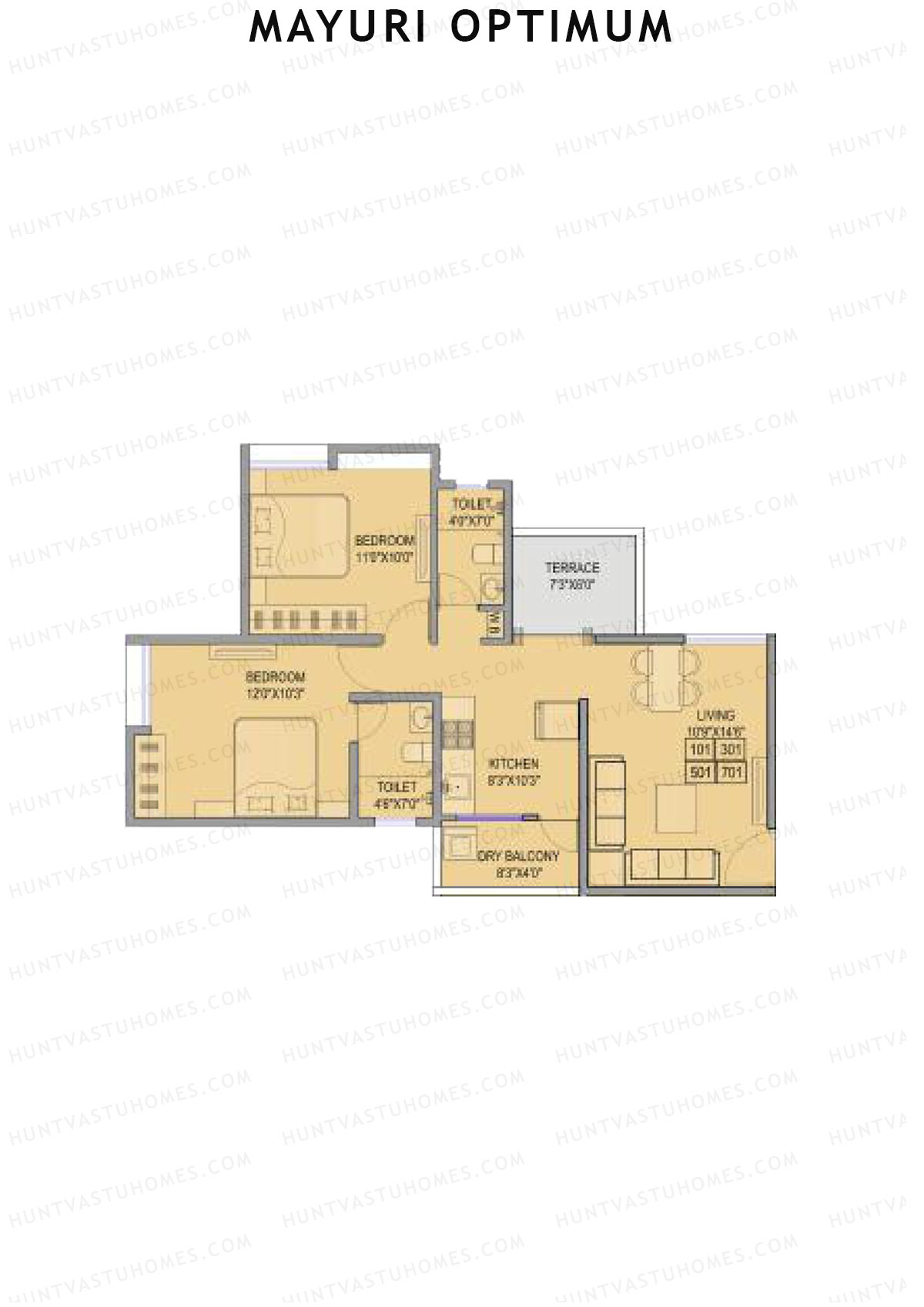 Mayuri Optimum Tower B Unit 1 Floor Plan